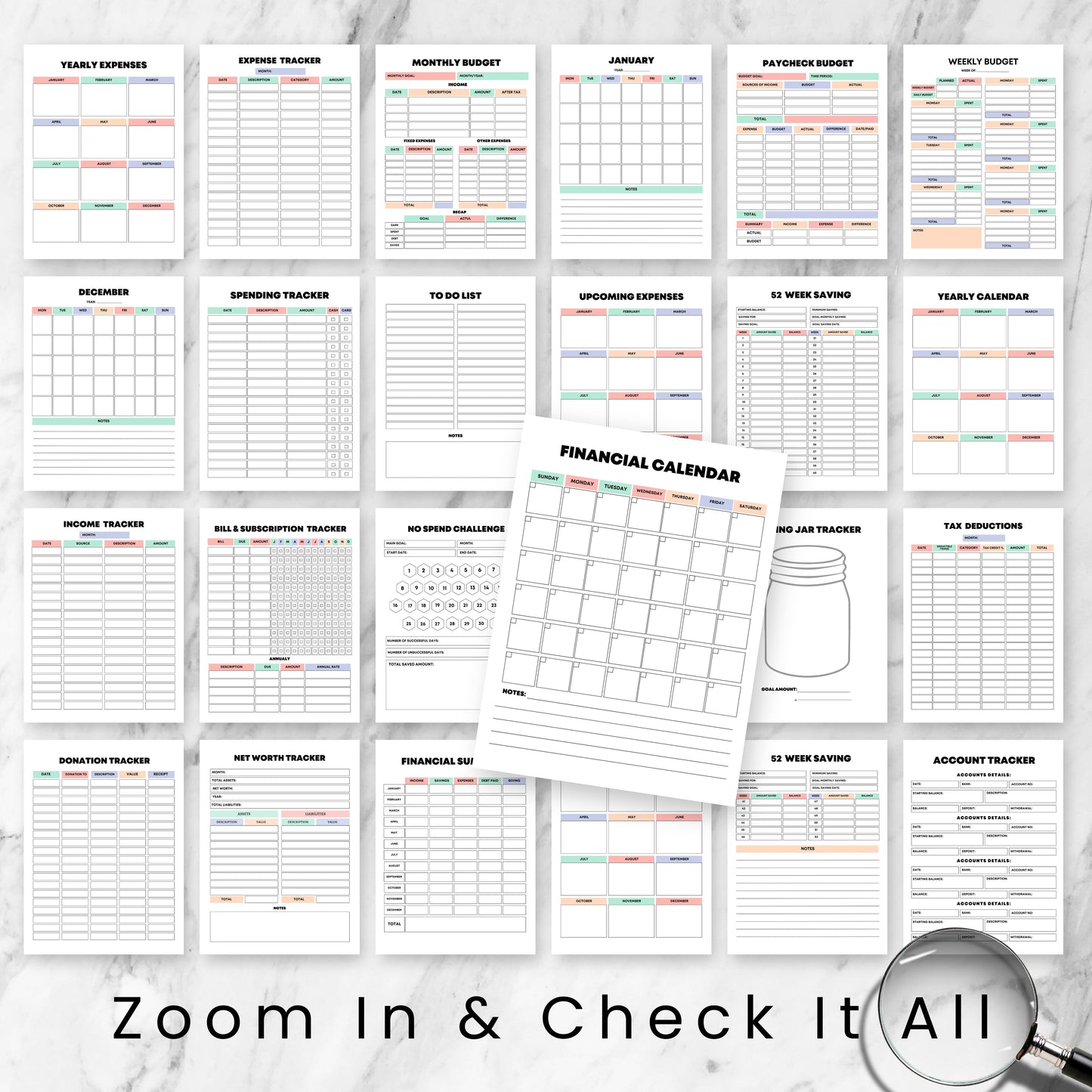 Rainbow Budget Planner Bundle