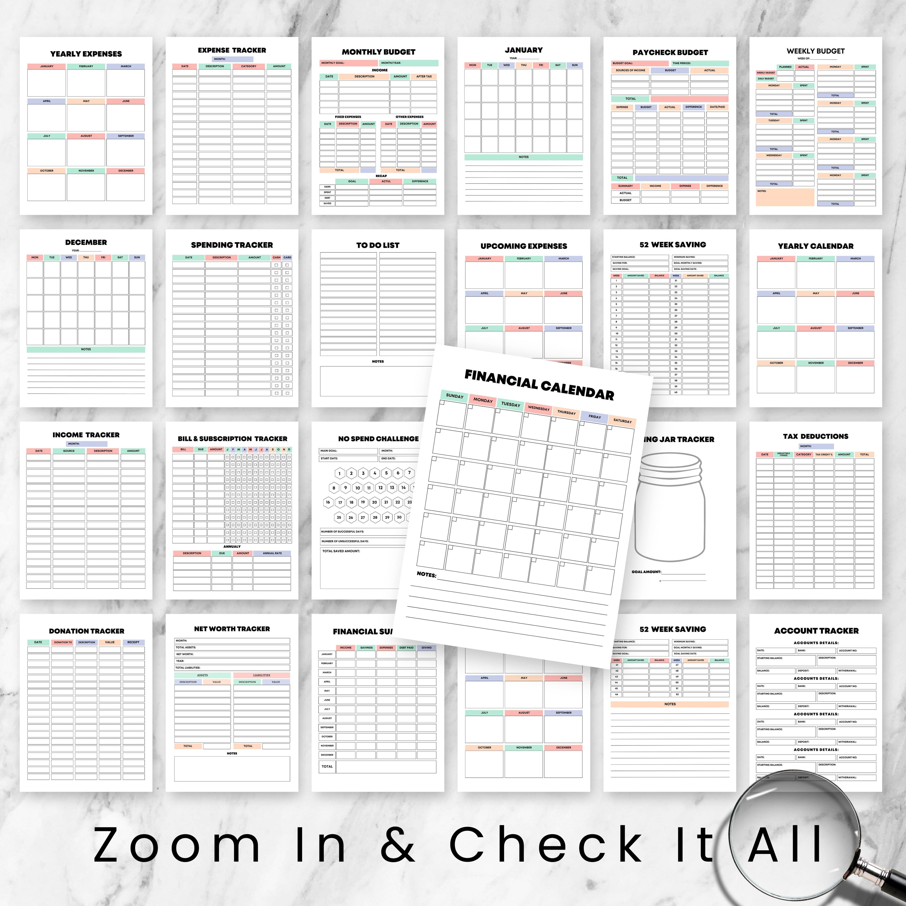 Rainbow Budget Planner Bundle