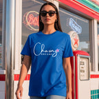 Chasing Dreams - Elegant Floral Script Motivational Minimalist Statement Artwork