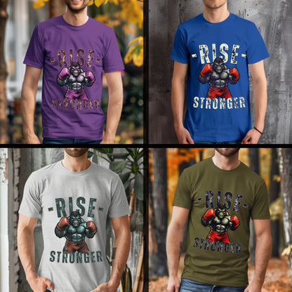 Rise Stronger - Boxing Gorilla Fitness Motivational Statement Artwork
