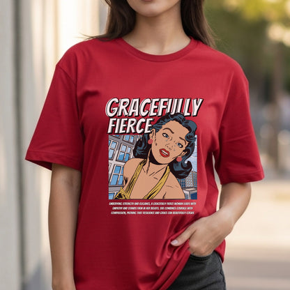 Gracefully Fierce - Vintage Comic Pop Art Feminine Strength Empowerment Statement Artwork