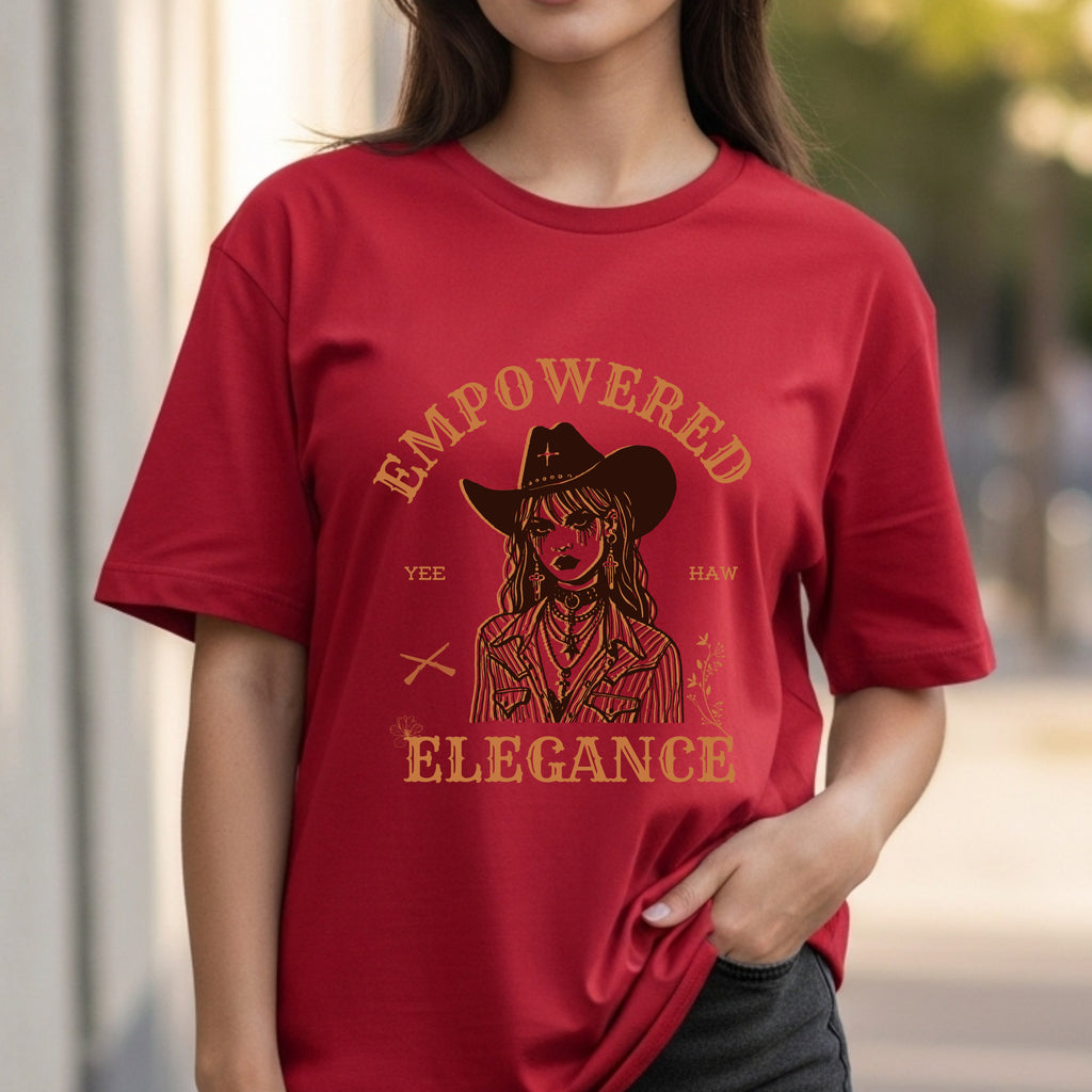 Empowered Elegance - Yee Haw Cowgirl Illustration Western Feminine Power Statement Artwork