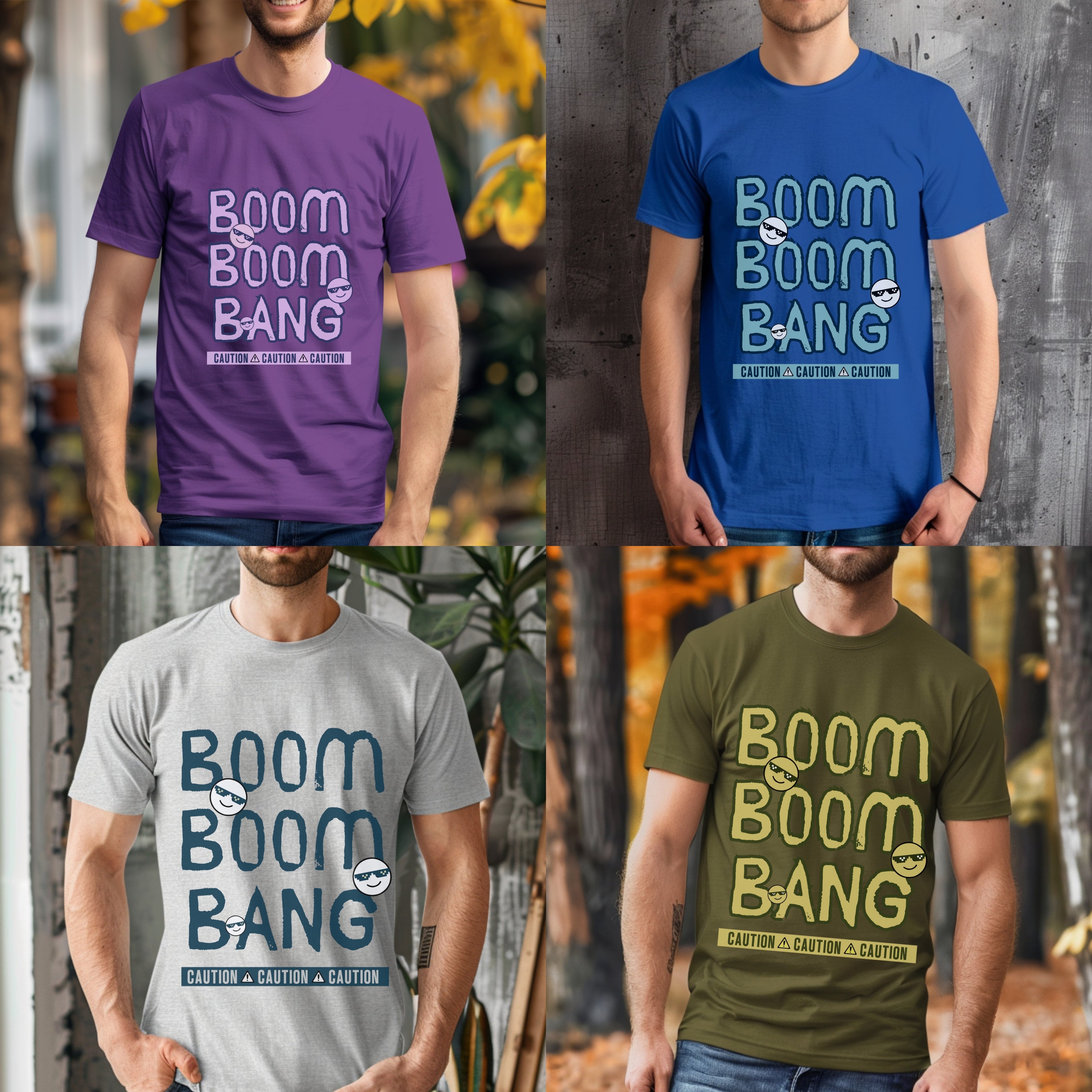Boom Boom Bang - Funny Attitude Cool Emoji Statement Artwork