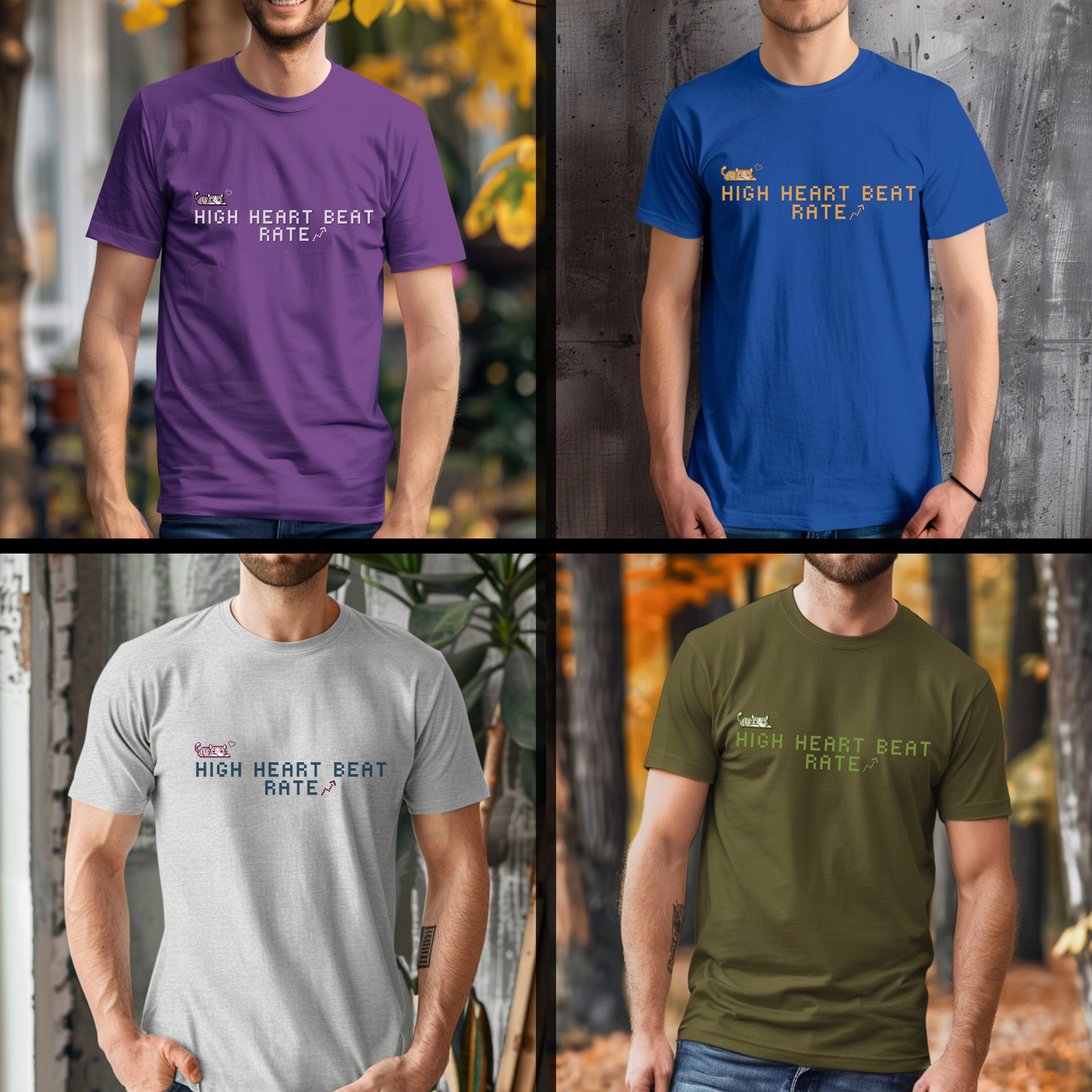 High Heart Beat Rate - Cute Cat Lover Funny Statement Artwork