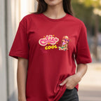 Cutie Cool - Retro Girl Relaxing with Sunglasses Pink Yellow Groovy Illustration