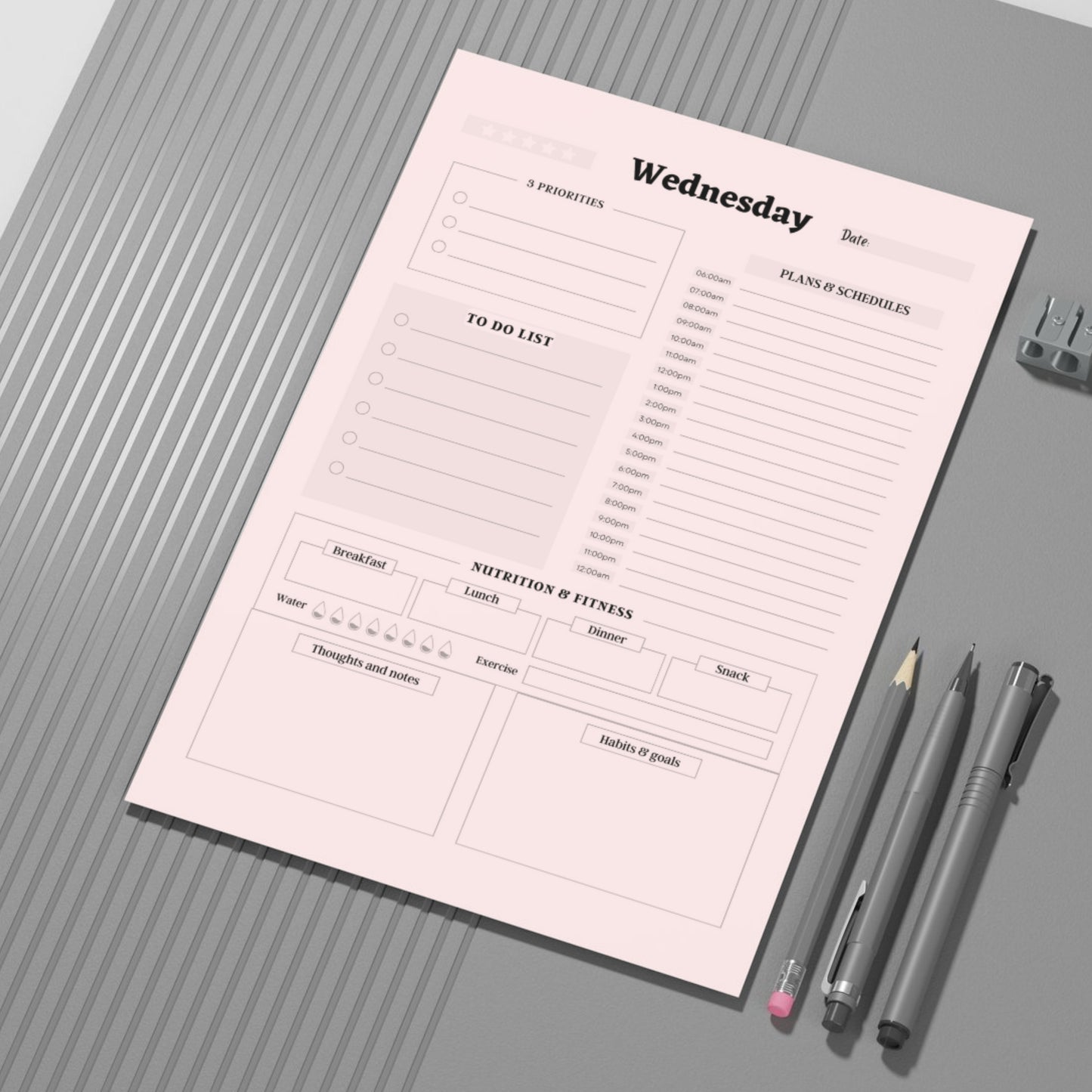 7 Days "Named" Daily Planner