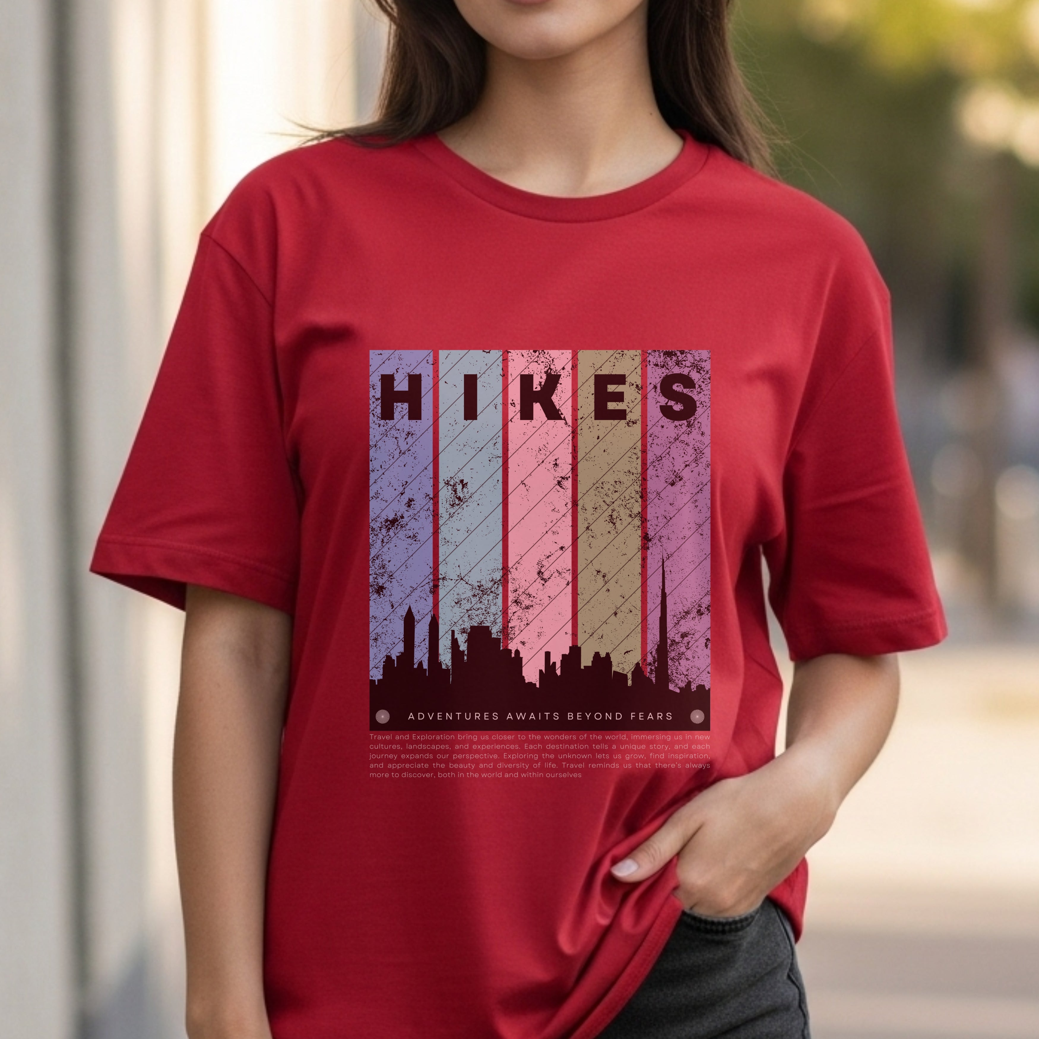 Hikes Adventures Awaits Beyond Fears - Outdoor Exploration Travel Statement Artwork