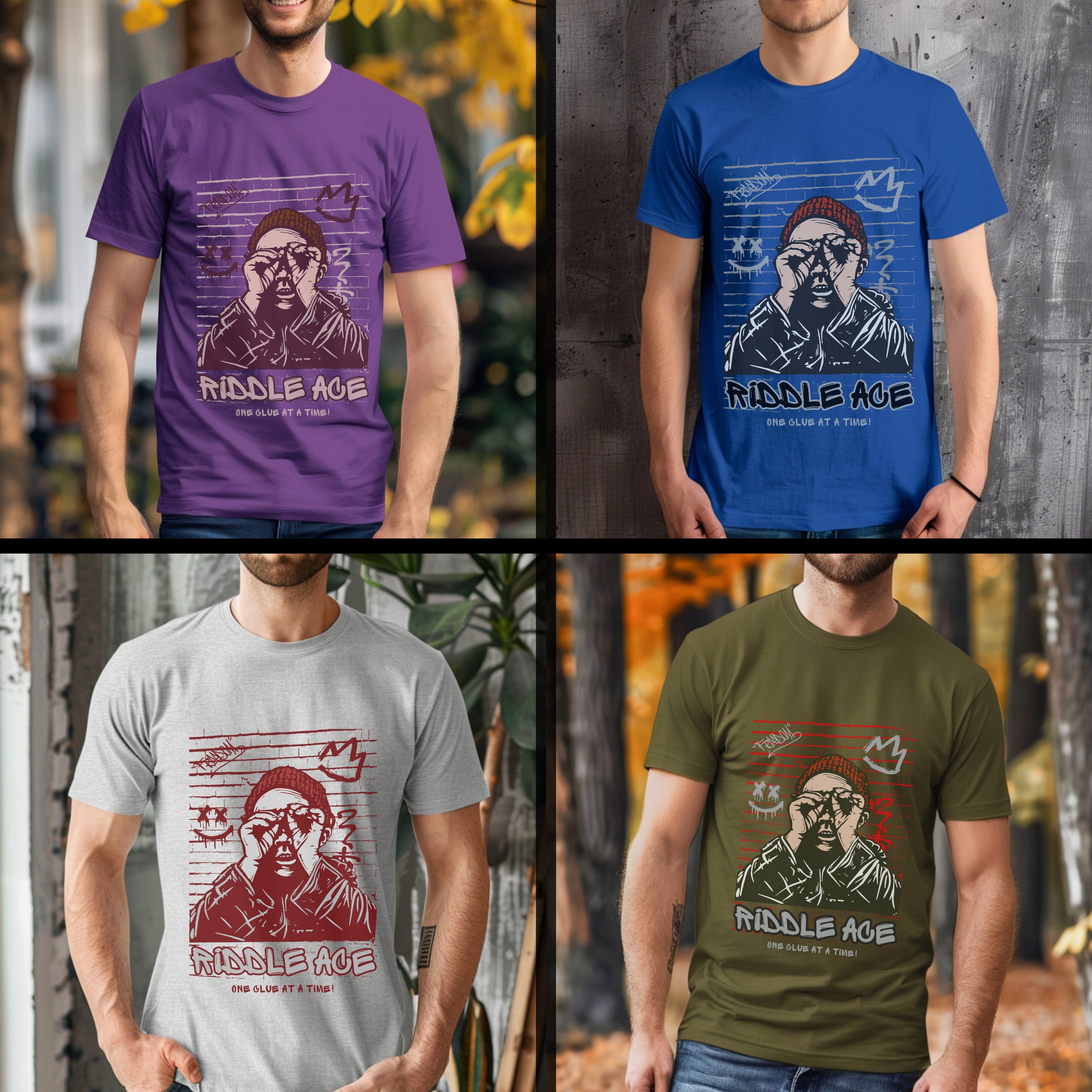 Riddle Age One Clue At A Time - Urban Graffiti Street Art Statement Artwork