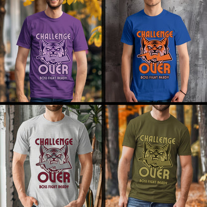 Challenge Over Boss Fight Ready - Gaming Motivational Statement Artwork