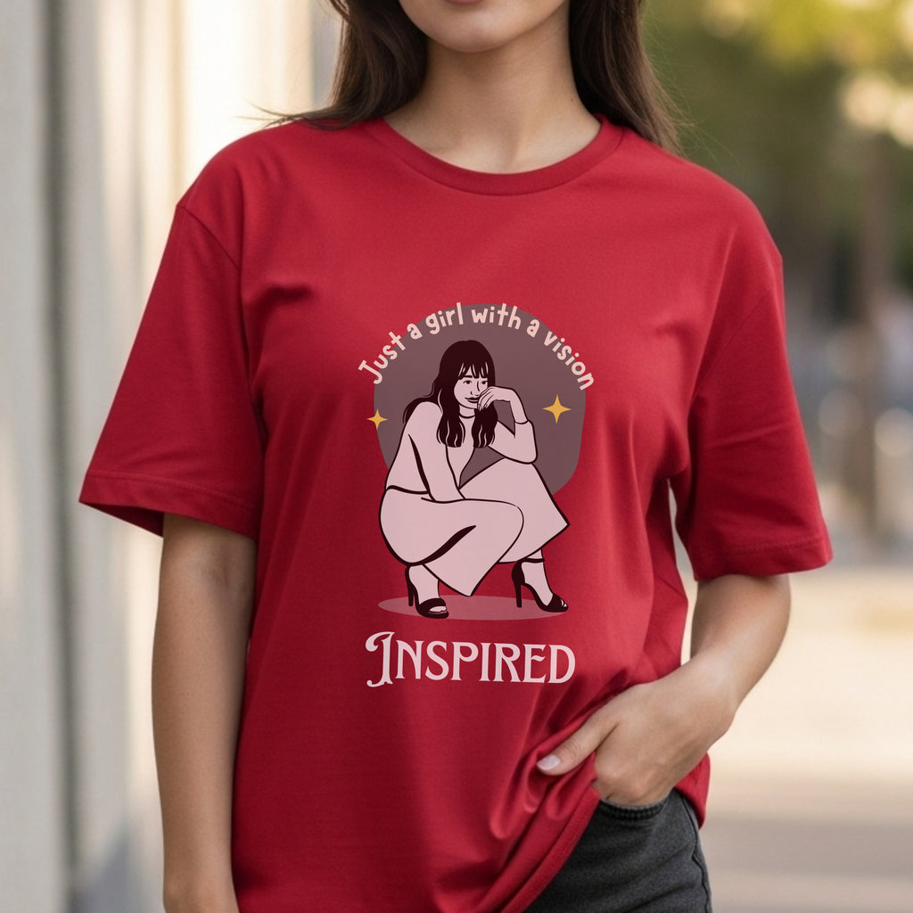 Just A Girl With A Vision Inspired - Yellow Circle Illustration Dreamer Statement Artwork