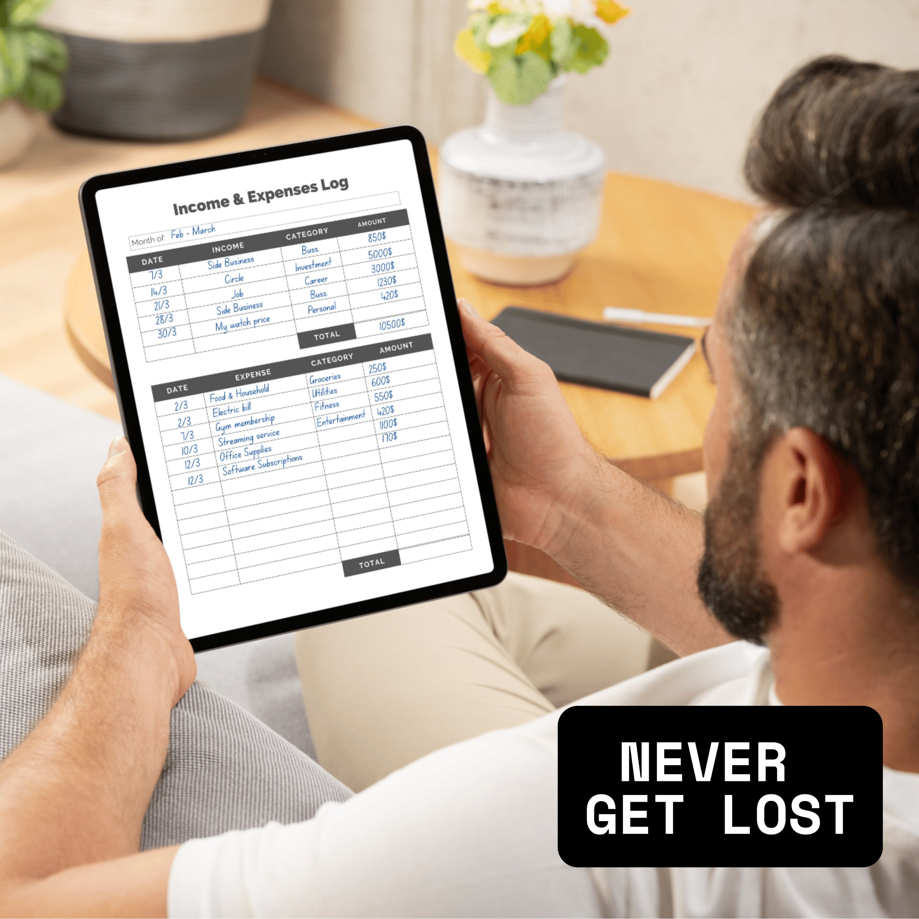 Income & Expenses Log Sheet