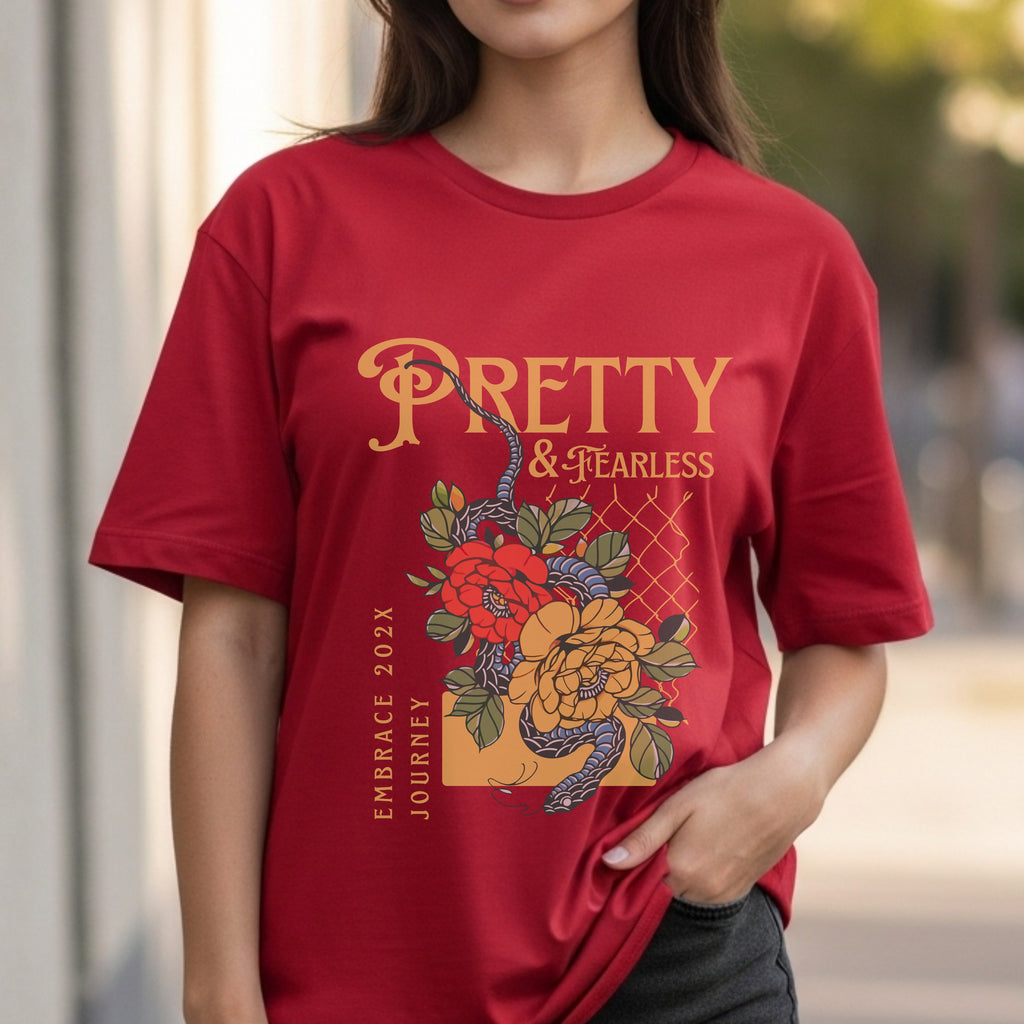 Pretty & Fearless Embrace Journey 202X - Snake Rose Tattoo Art Feminine Strength Artwork