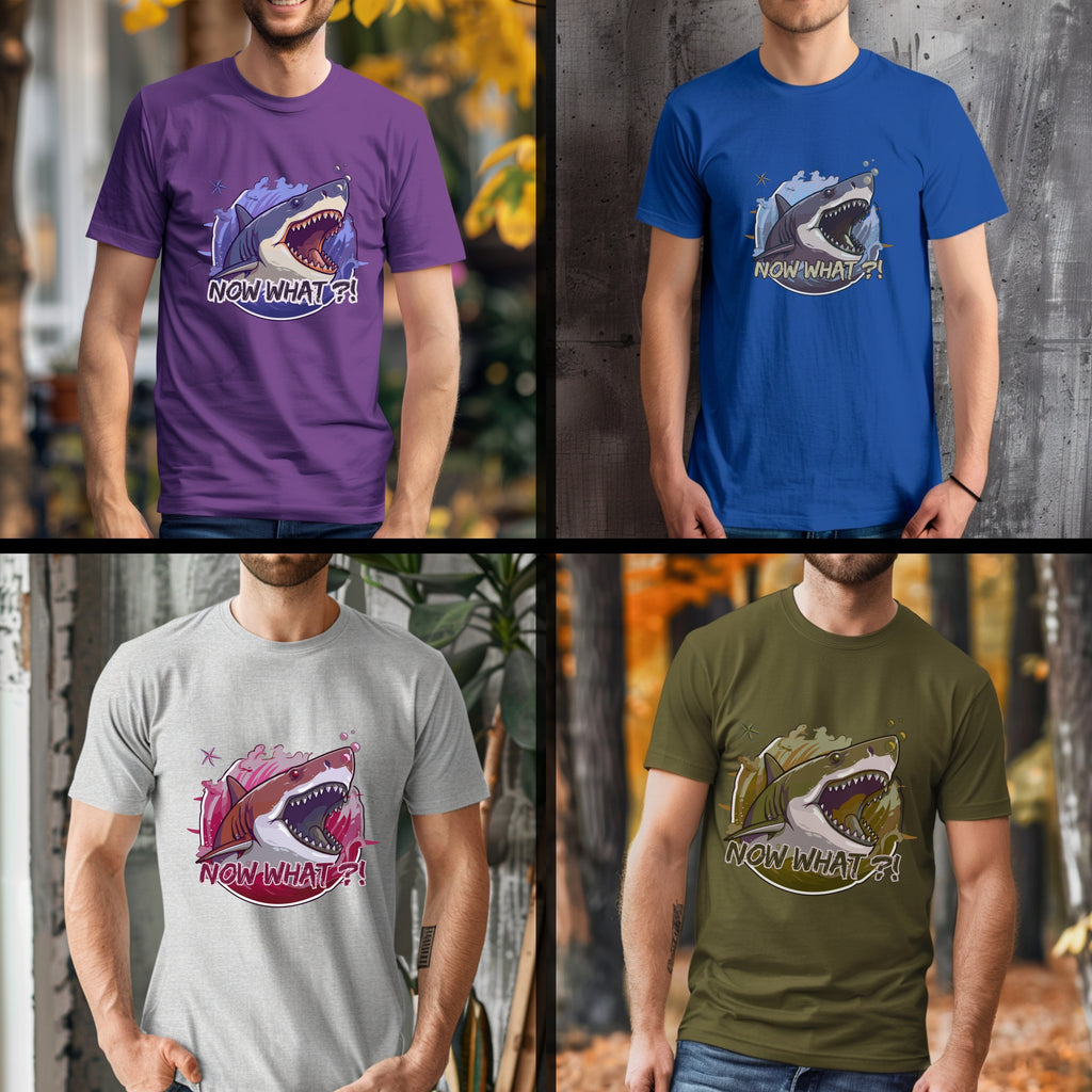 Now What Shark - Funny Ocean Adventure Statement Artwork