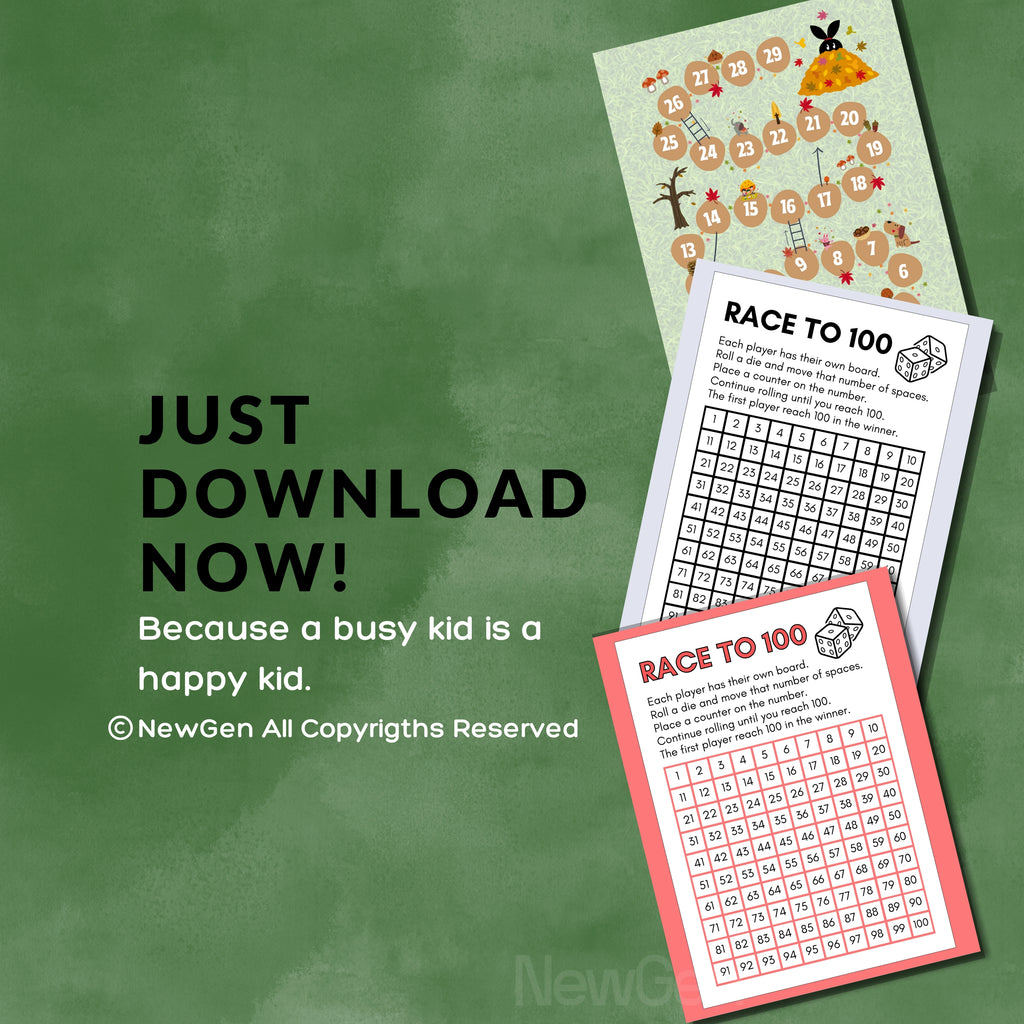 7 Roll A Die Race Paper Games