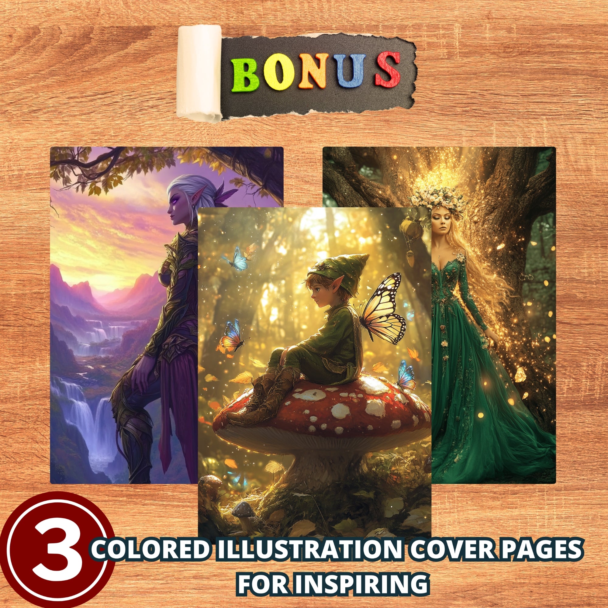 Woodland Elves Coloring Book Pages