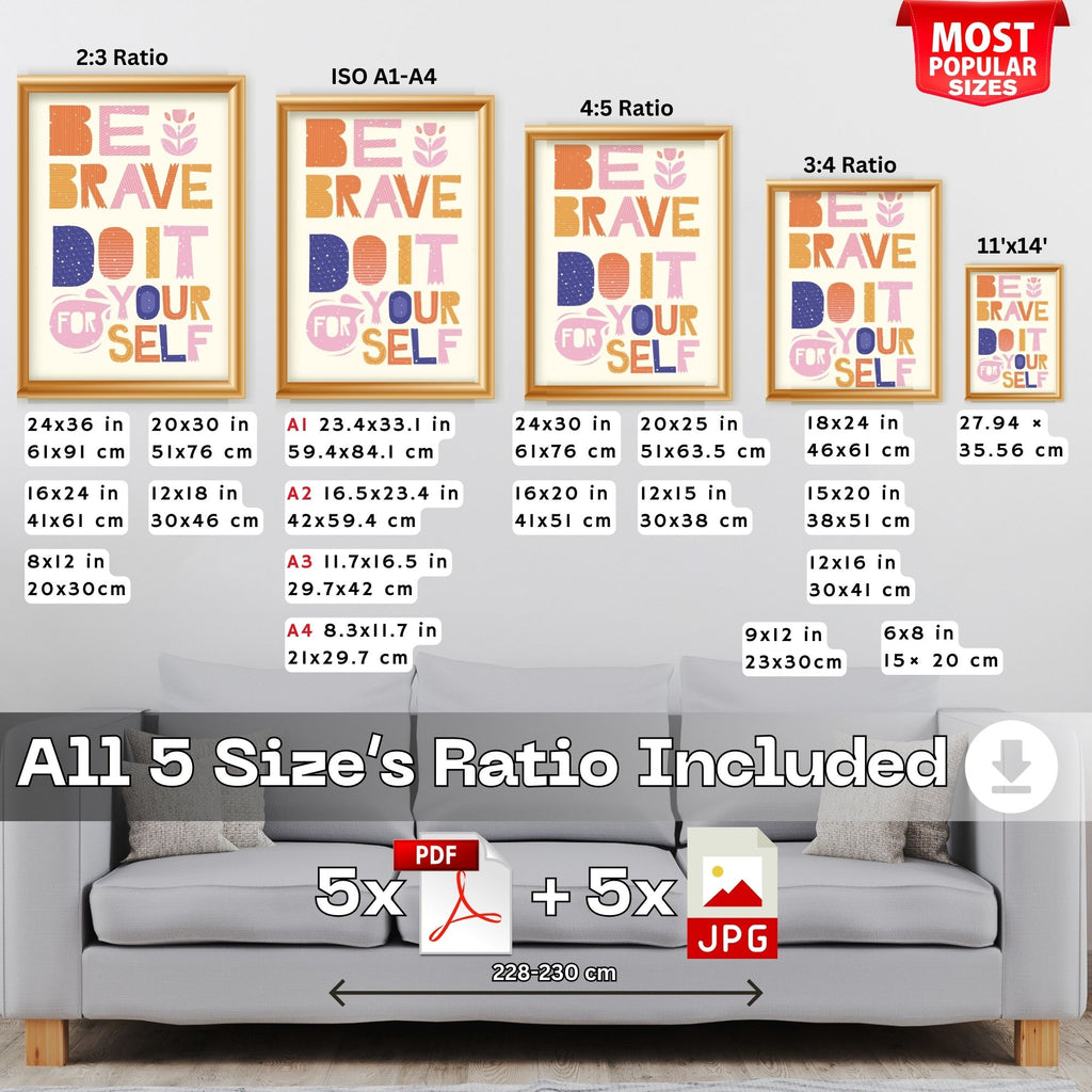 Be Brave Do It For Yourself - Colorful Empowerment Wall Art