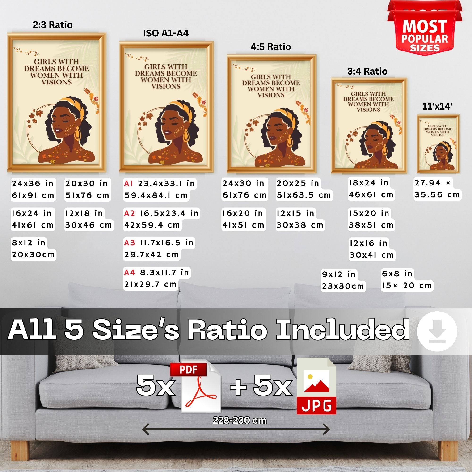 Girls With Dreams Become Women With Visions - Autumn Empowerment Wall Art