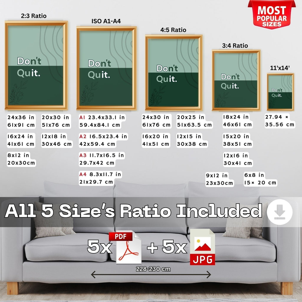Don't Quit Motivational Wall Art