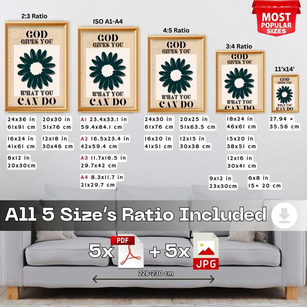 God Gives You What You Can Do - Faith Empowerment Wall Art