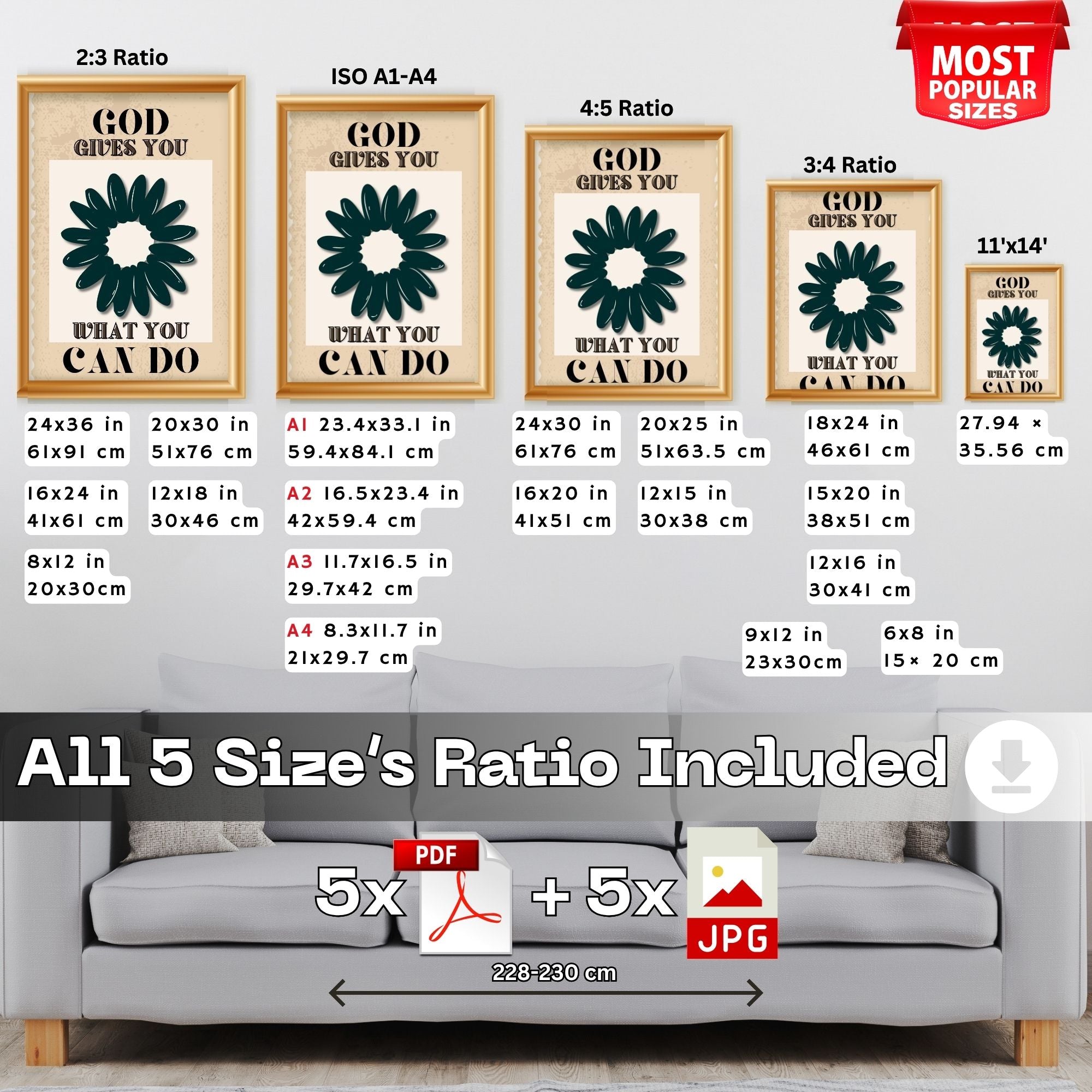 God Gives You What You Can Do - Faith Empowerment Wall Art