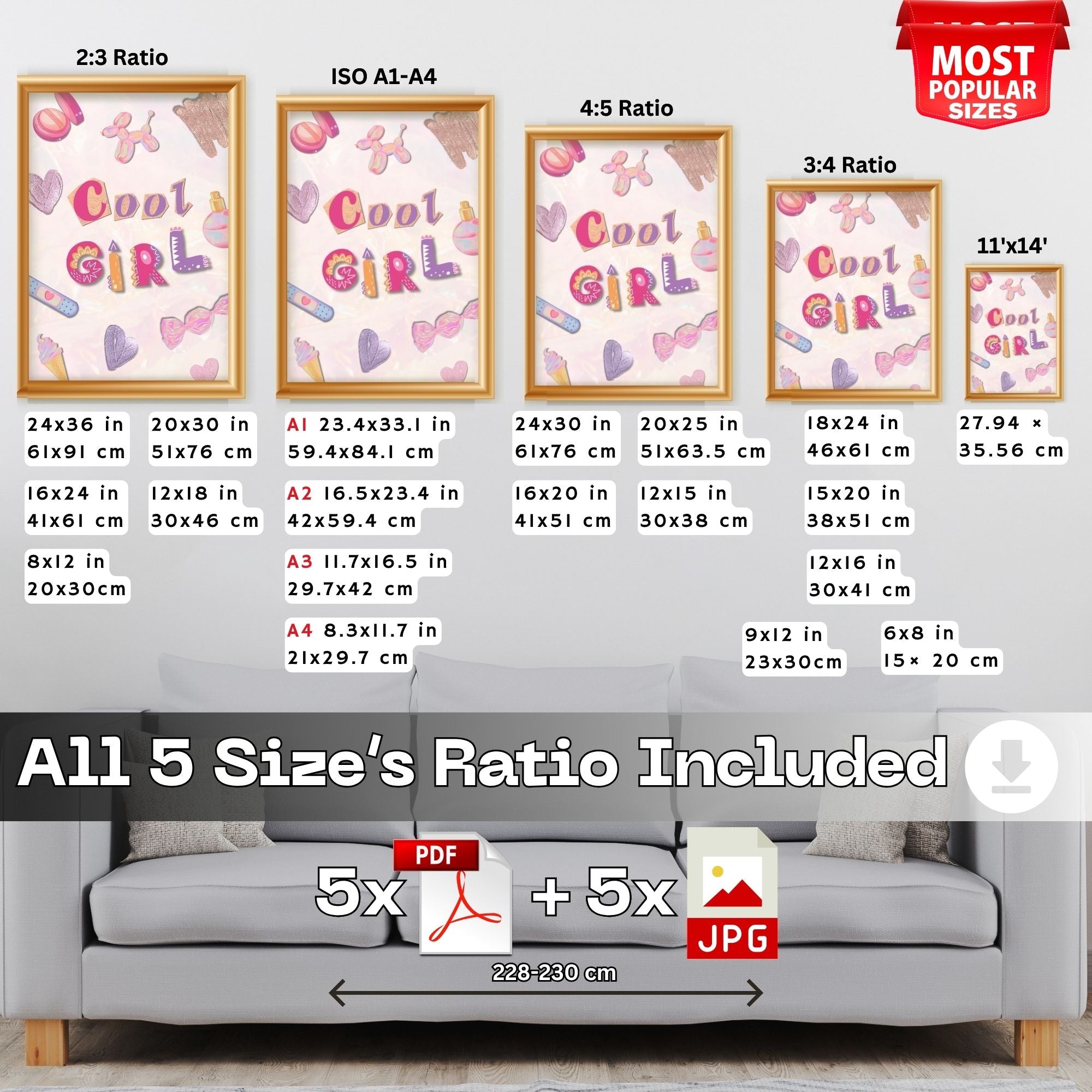 Cool Girl - Playful Teen Room Wall Art Print | Fun Typography Poster