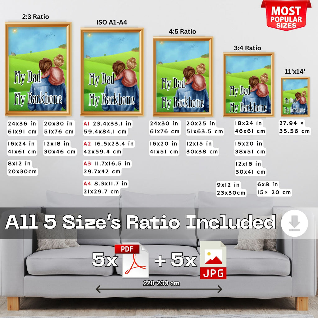 My Dad, My Backbone - Father-Daughter Bond Wall Art