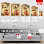 Fly Free - Retro Adventure Empowerment Wall Art