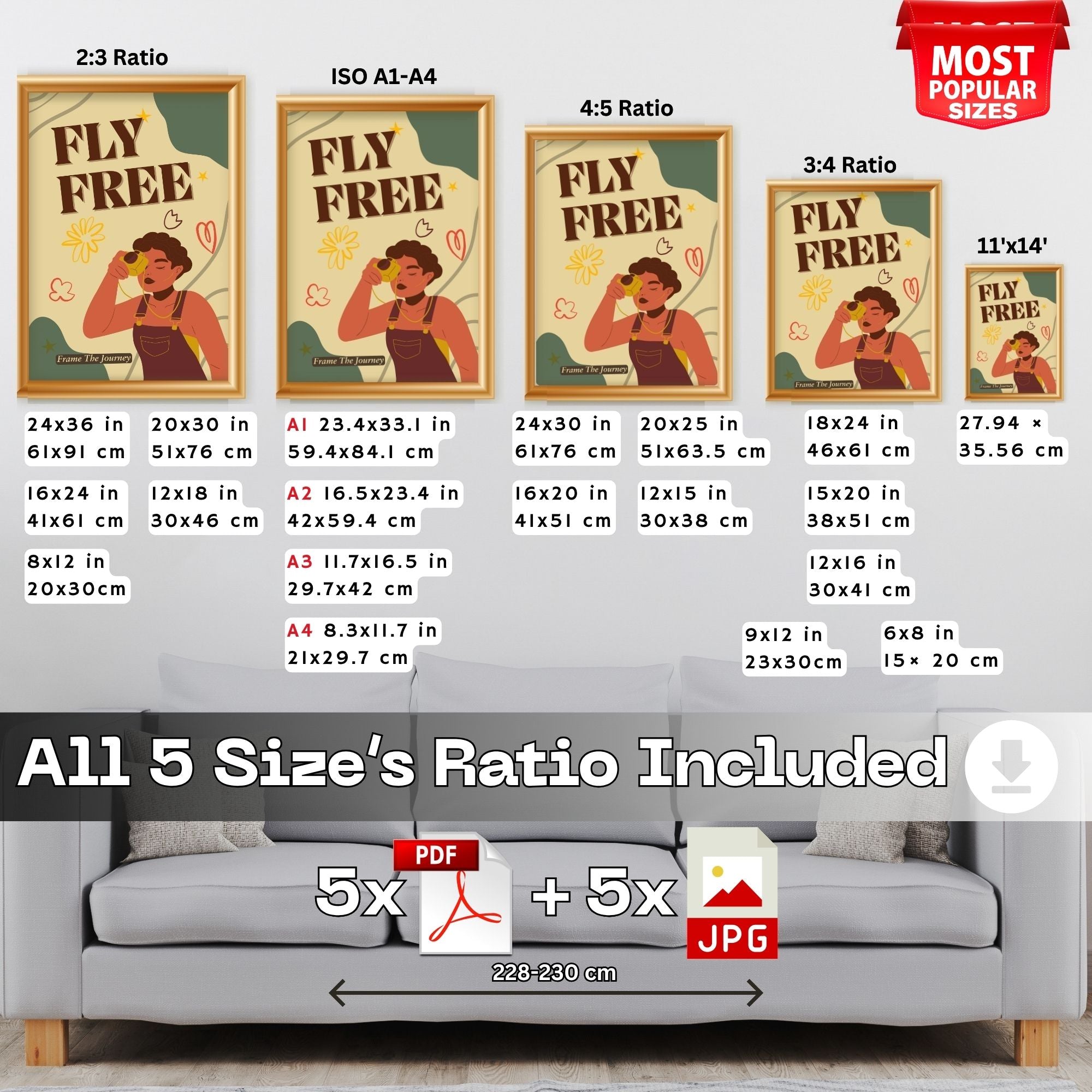 Fly Free - Retro Adventure Empowerment Wall Art