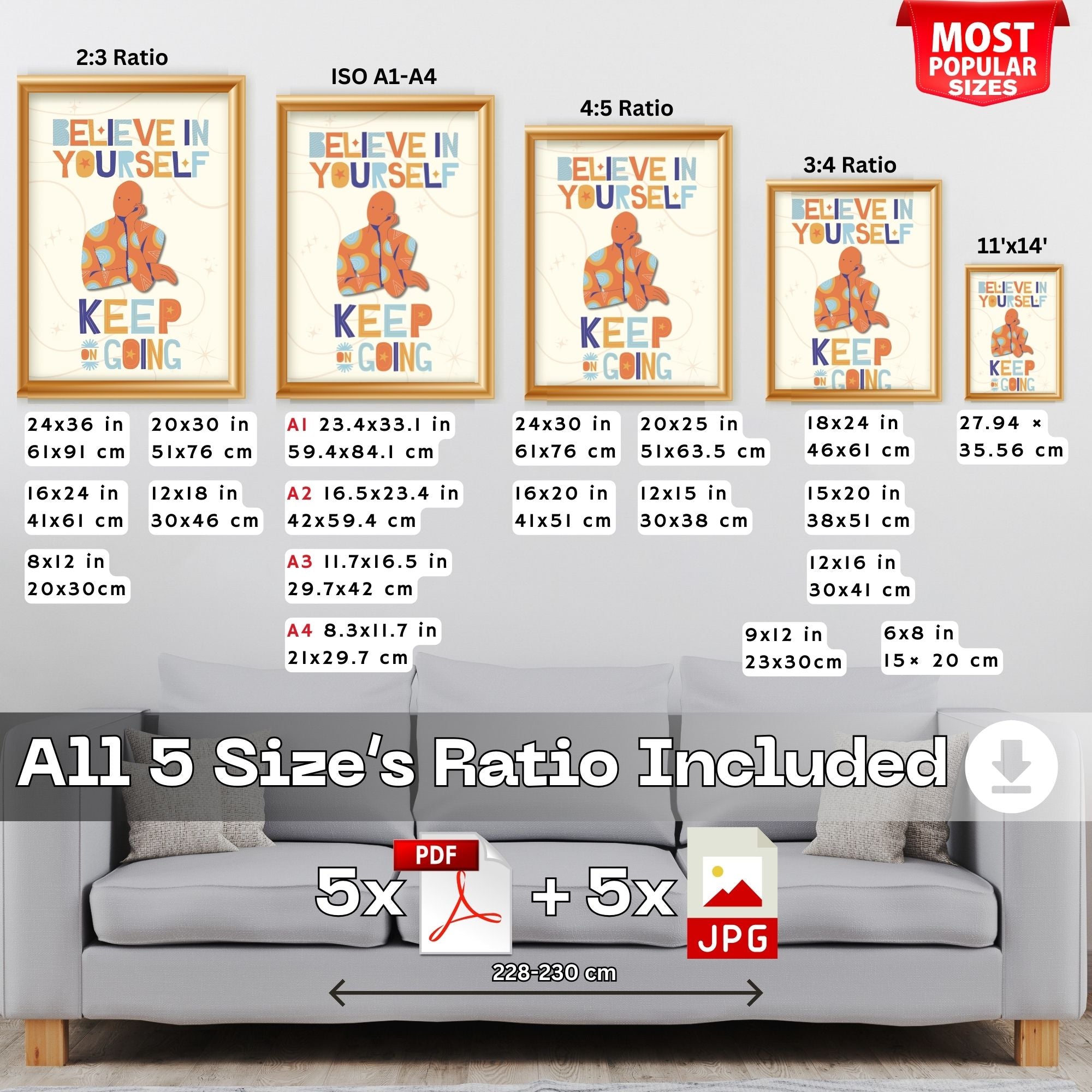 Believe in Yourself Keep on Going - Mindful Meditation Wall Art