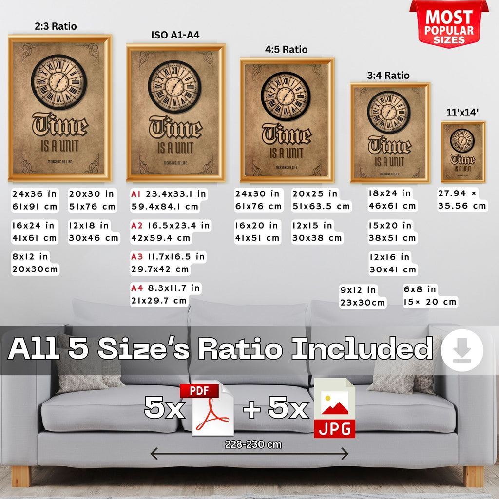 Time Is A Unit - Measure Of Life Vintage Wall Art