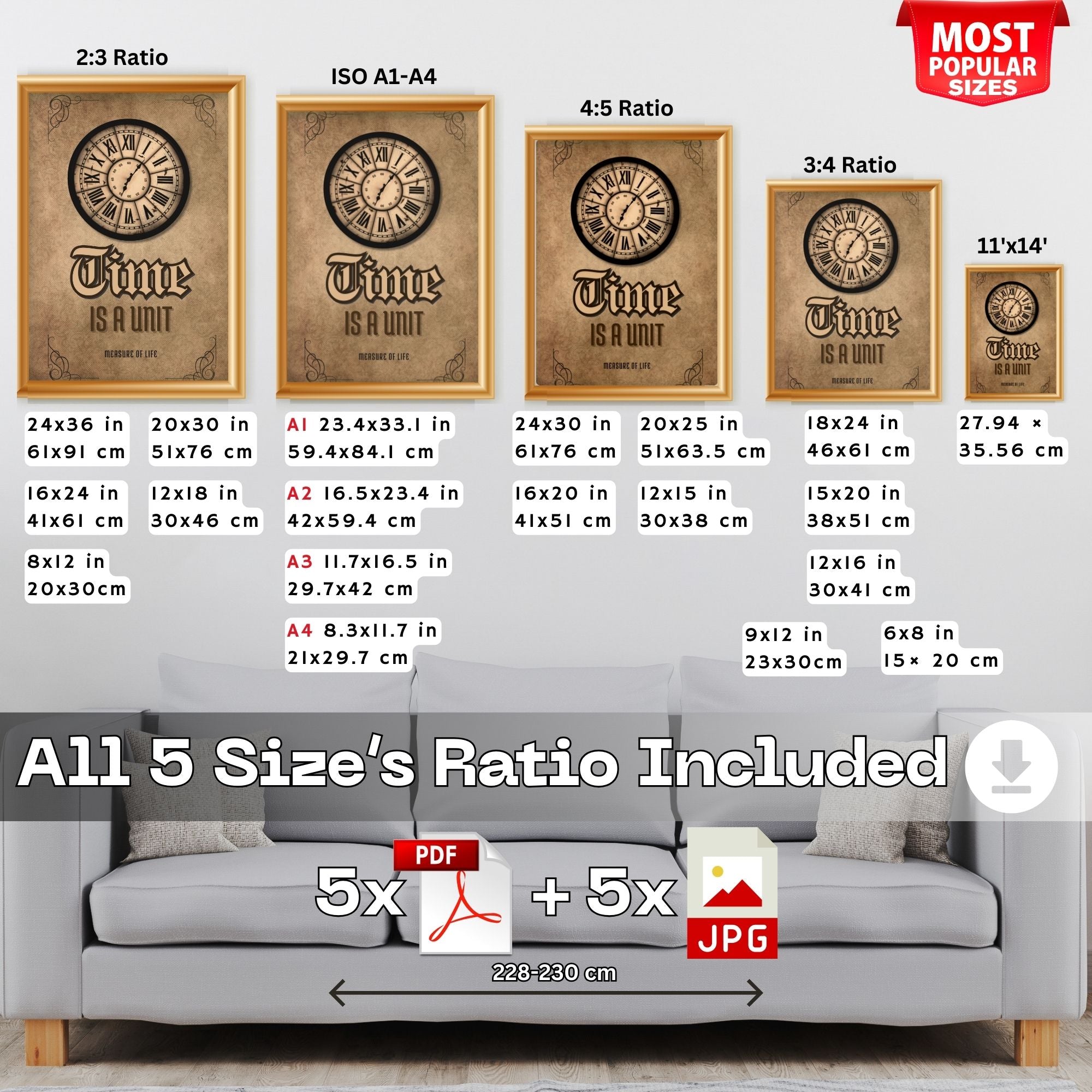 Time Is A Unit - Measure Of Life Vintage Wall Art