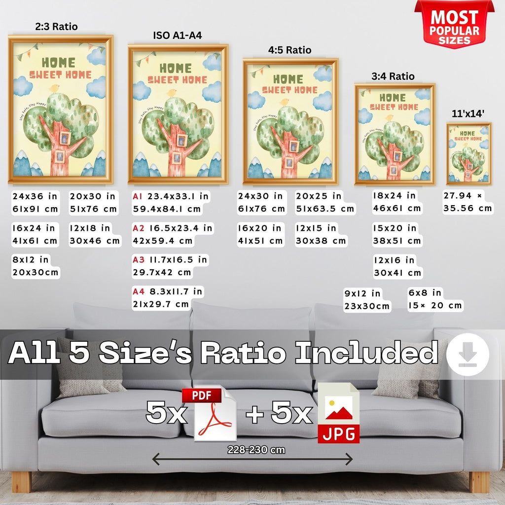 Home Sweet Home - Stay Safe, Stay Happy Wall Art