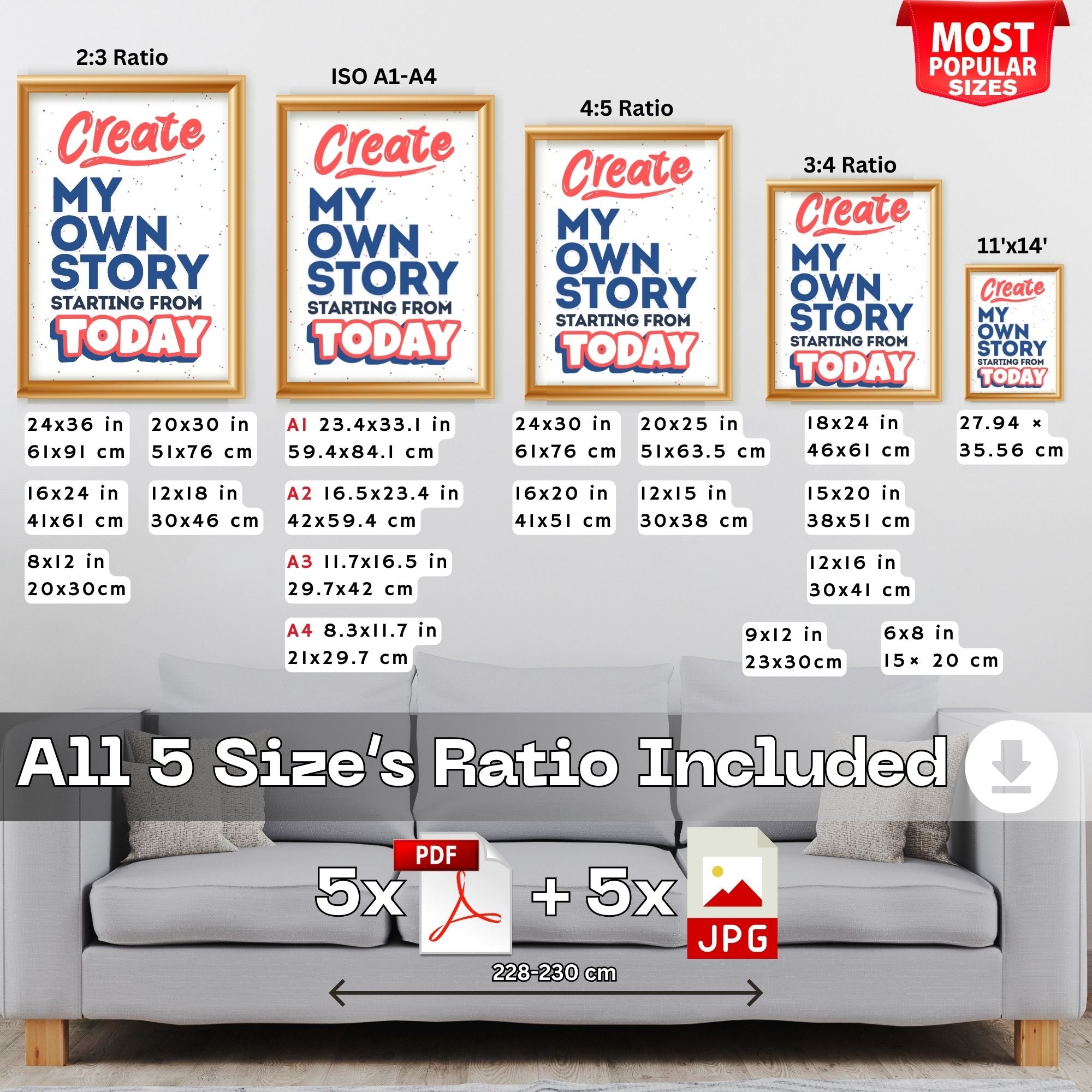 Create My Own Story Starting From Today - Empowerment Typography Wall Art