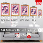 Time To Move And Groove - Retro Floral Dance Wall Art Print | Playful Typography Poster