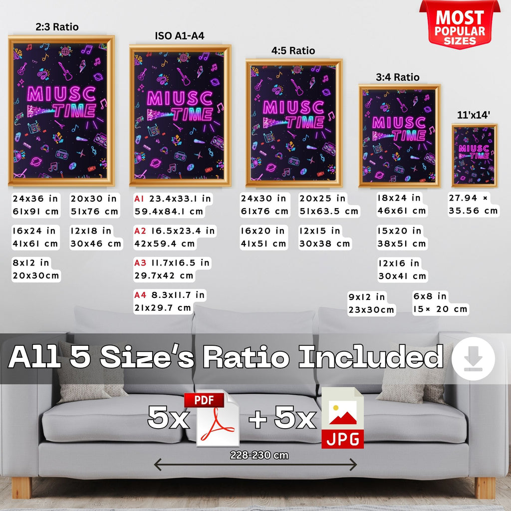 Music Time Neon Wall Art