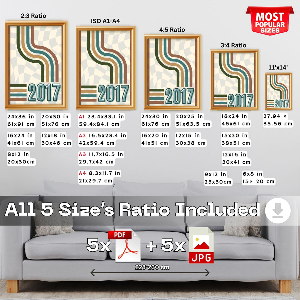 2017 Retro Wave Abstract Wall Art