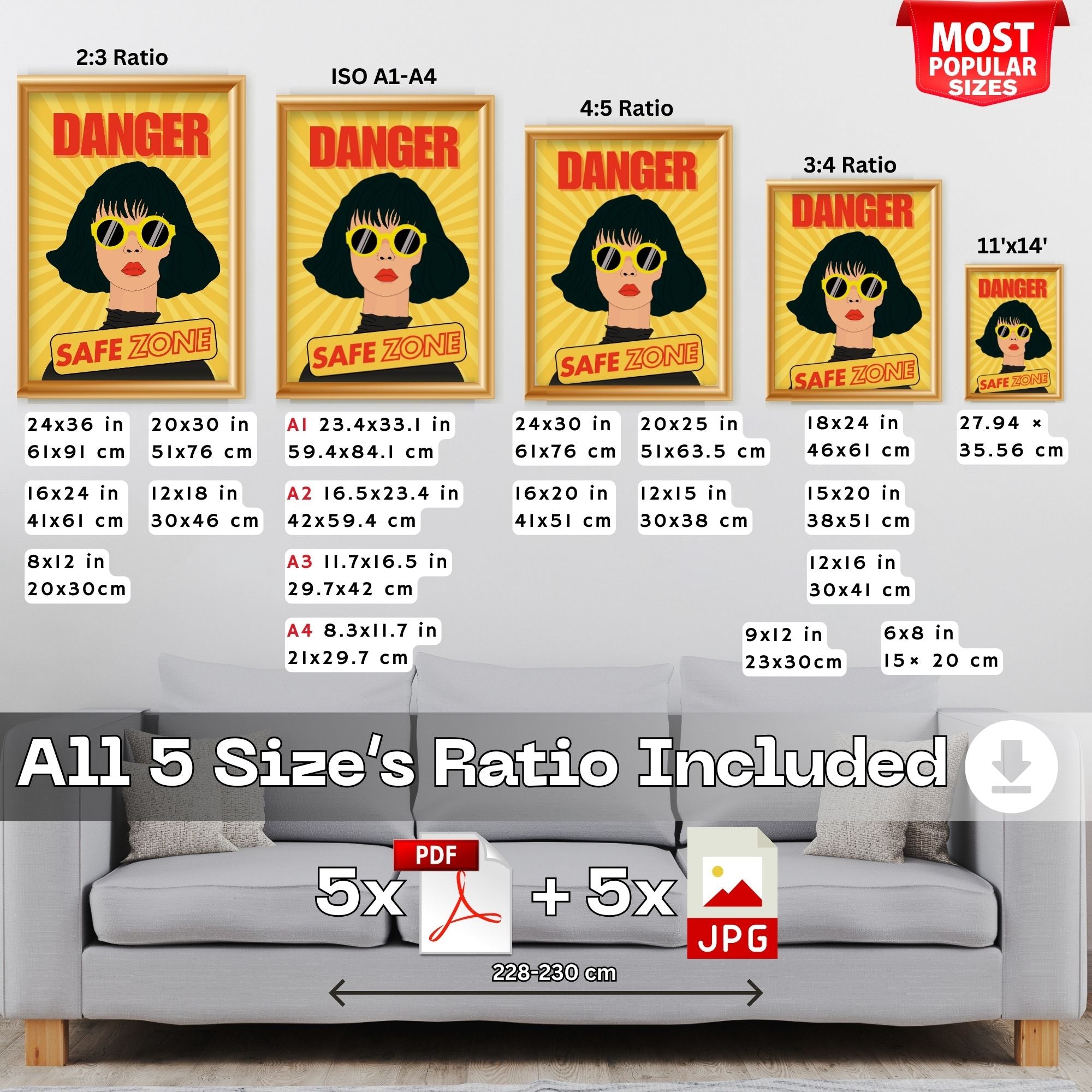 Danger: Safe Zone - Bold Confidence Wall Art