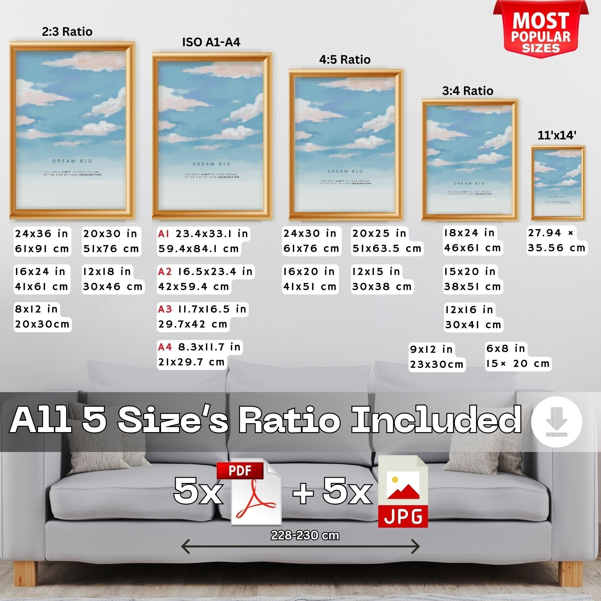 Dream Big - The Only Limit Is Your Imagination Inspirational Wall Art