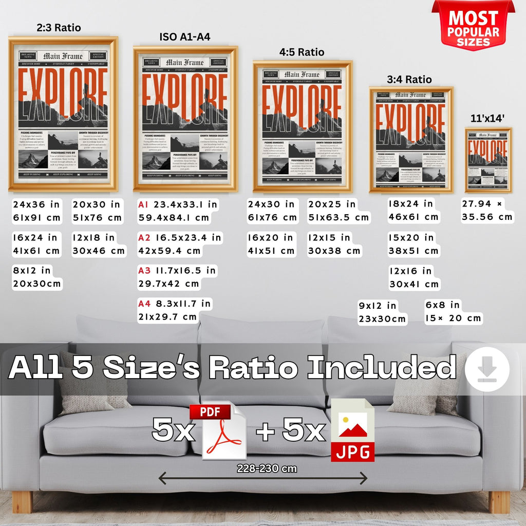 Explore - Main Frame Newspaper Wall Art