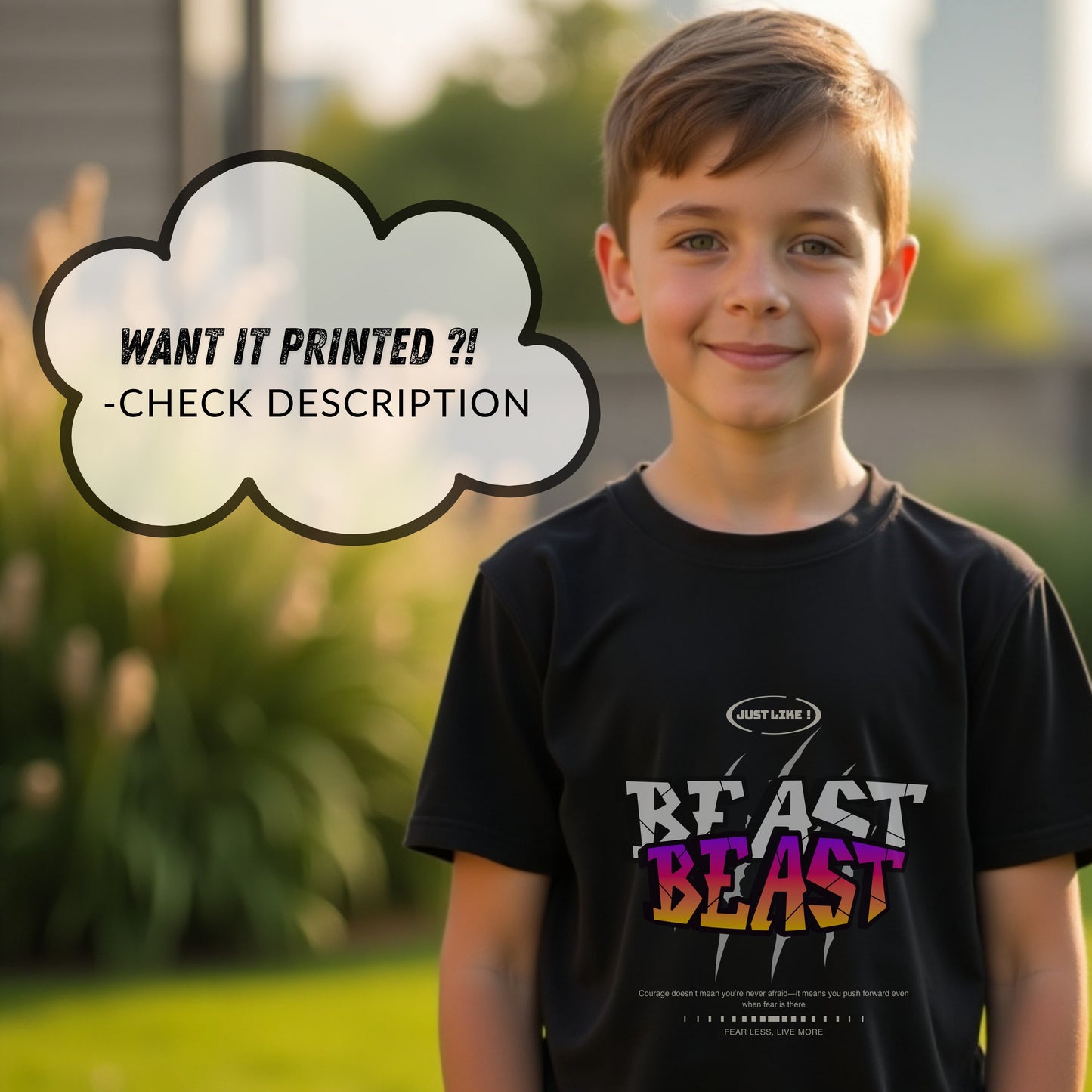 Just Like Beast - Bold Gradient Motivational Statement Artwork