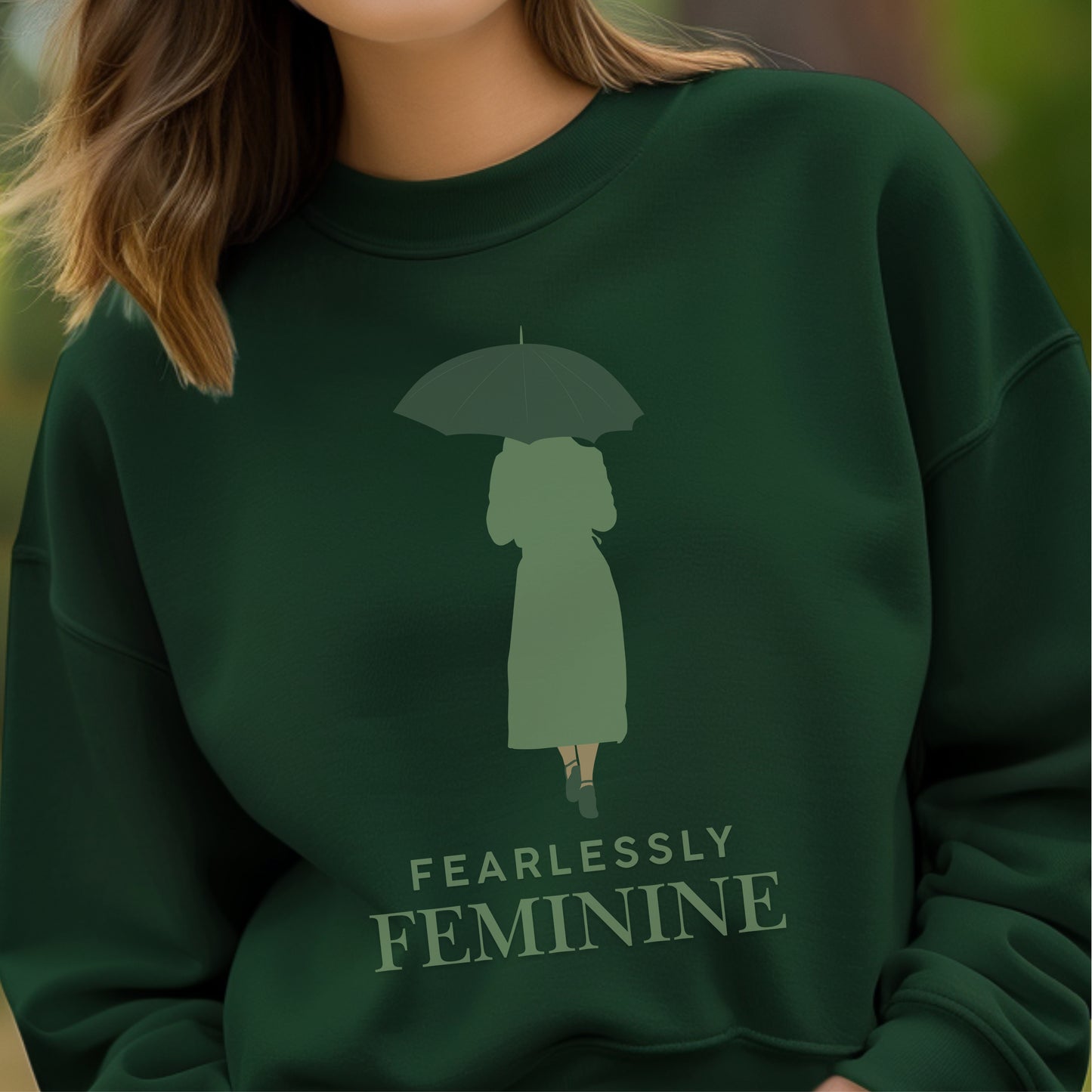 Fearlessly Feminine - Woman with Red Umbrella Silhouette Elegant Empowerment Statement Artwork