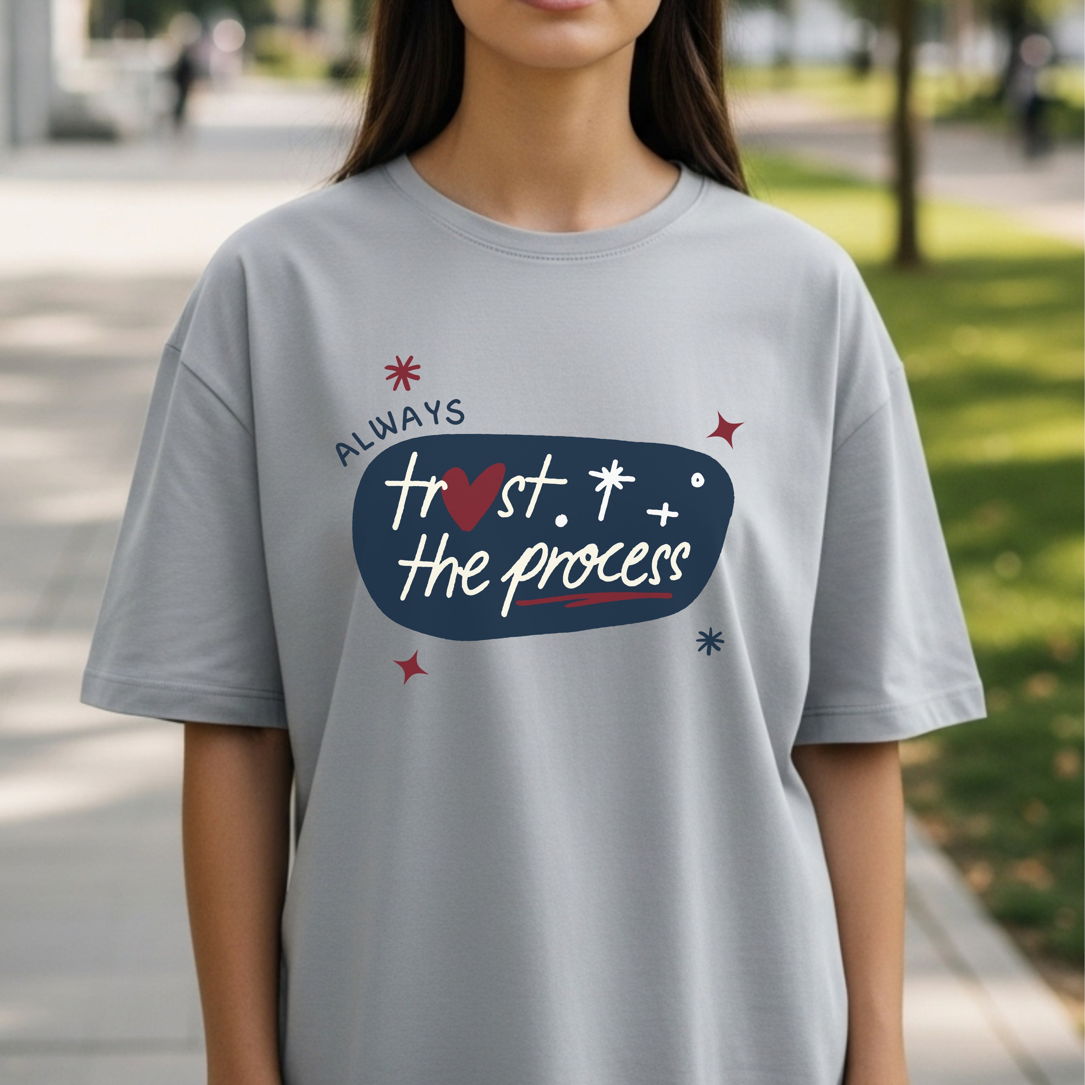 Always Trust The Process - Retro Orange Motivational Growth Mindset Statement Artwork