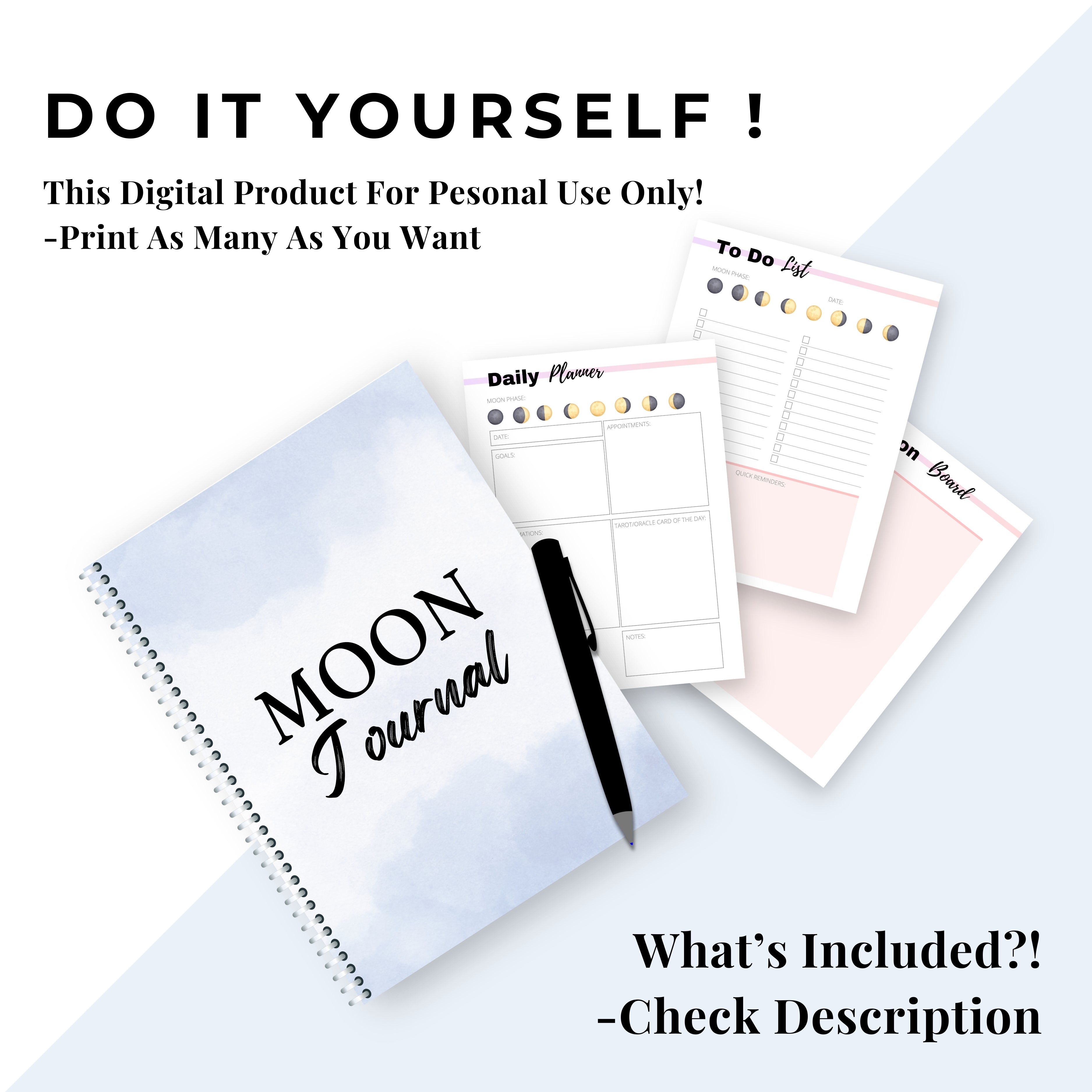 Moon Planner & Journal Sheets