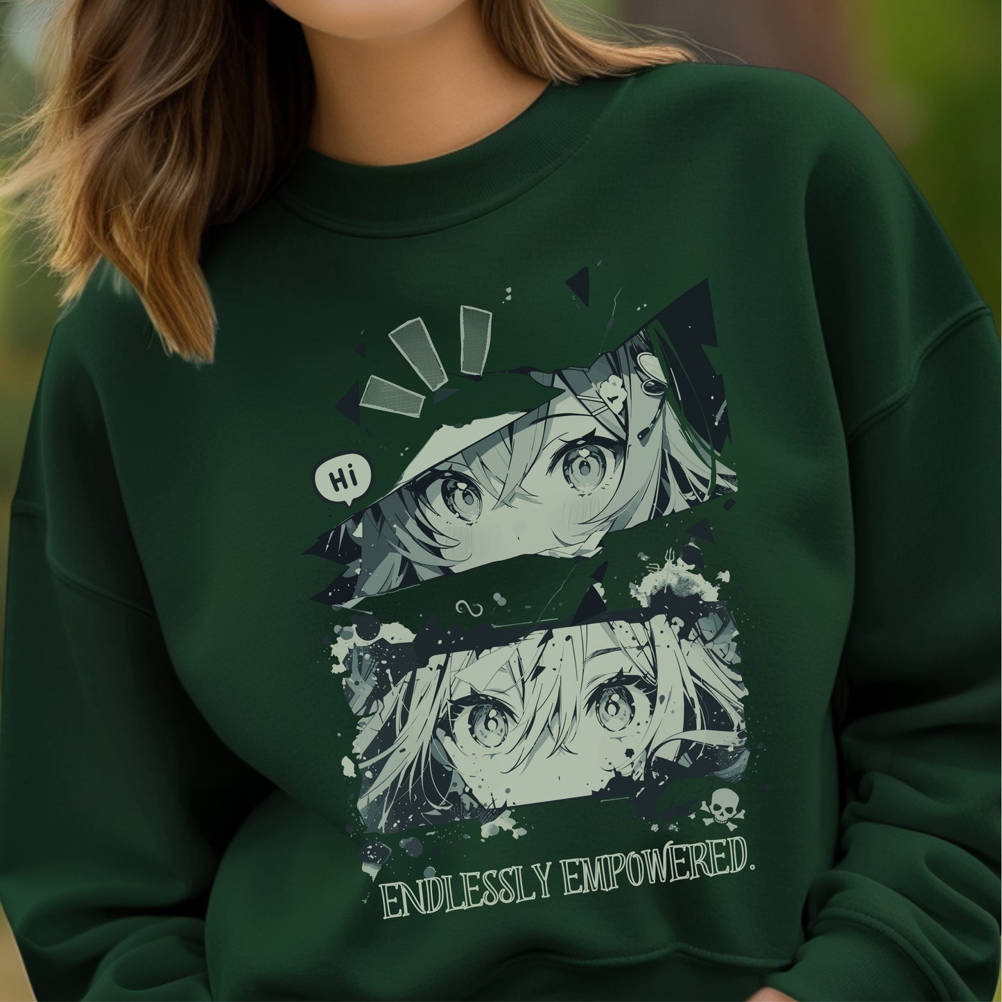 Endlessly Empowered - Anime Girl Duo Splatter Art Manga Strength Statement Artwork