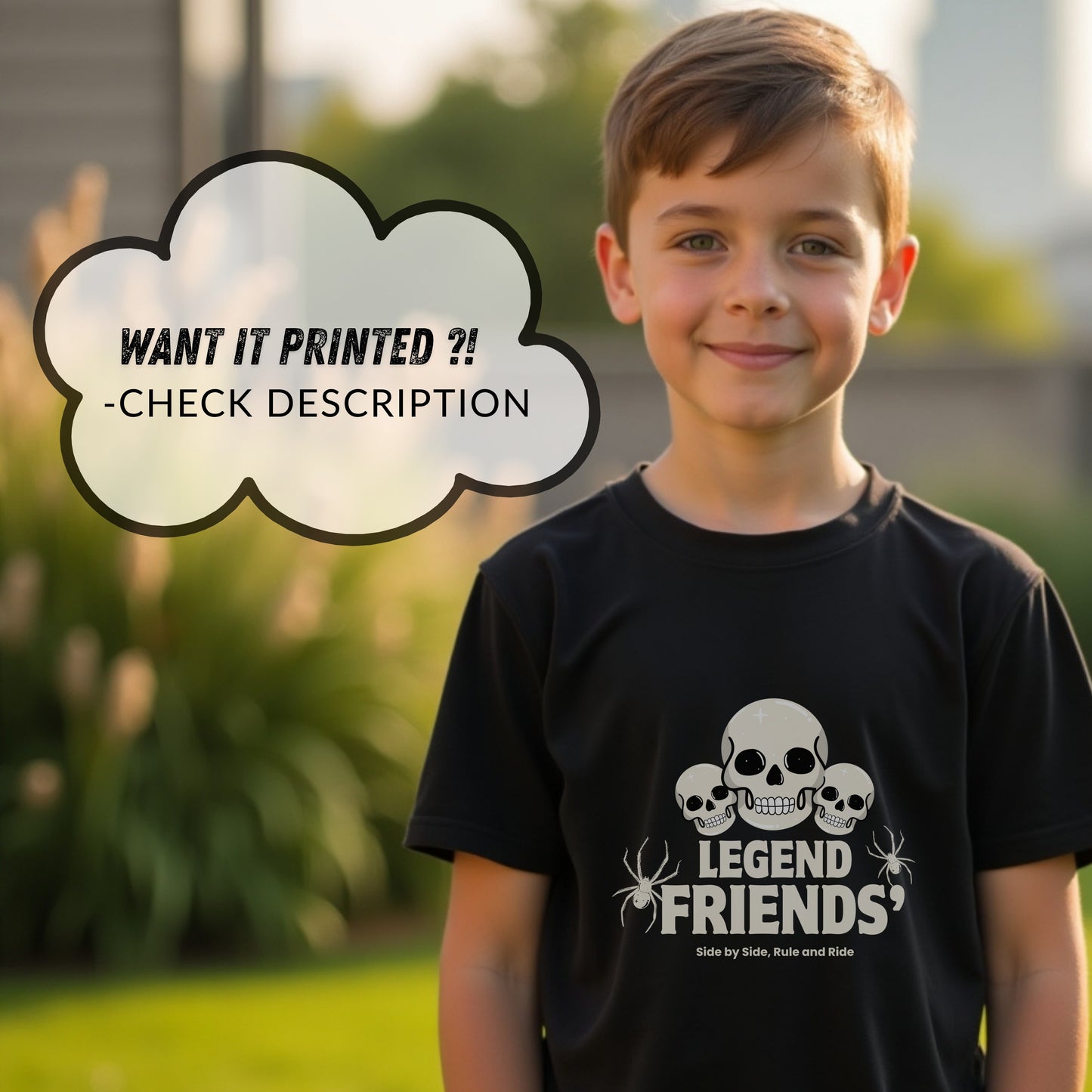 Legend Friends Side By Side Rule and Ride - Skull Spider Statement Artwork