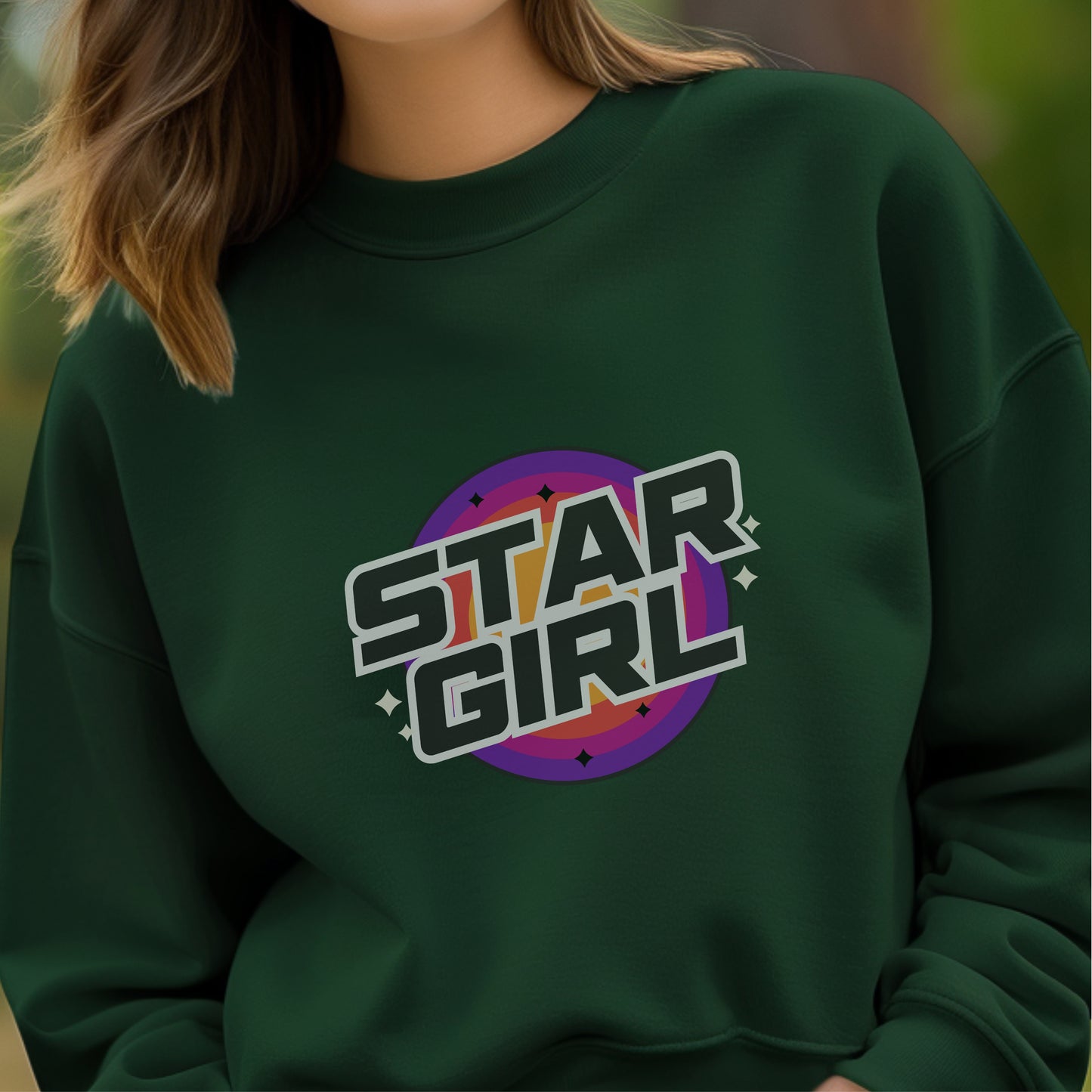 Star Girl - Retro Purple Pink Gradient Cosmic Universe Dreamer Statement Artwork