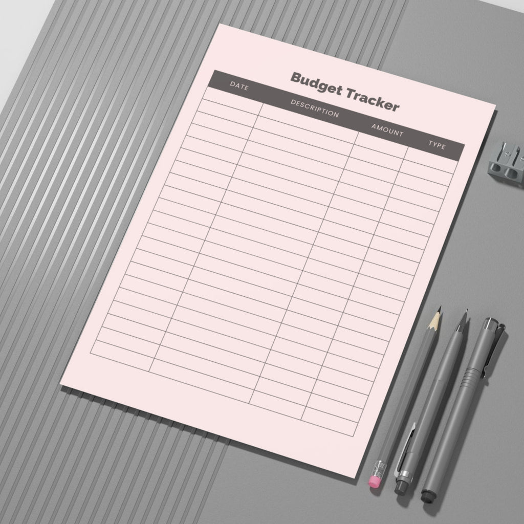 Budget Tracker PDF Paper