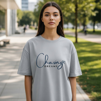 Chasing Dreams - Elegant Floral Script Motivational Minimalist Statement Artwork