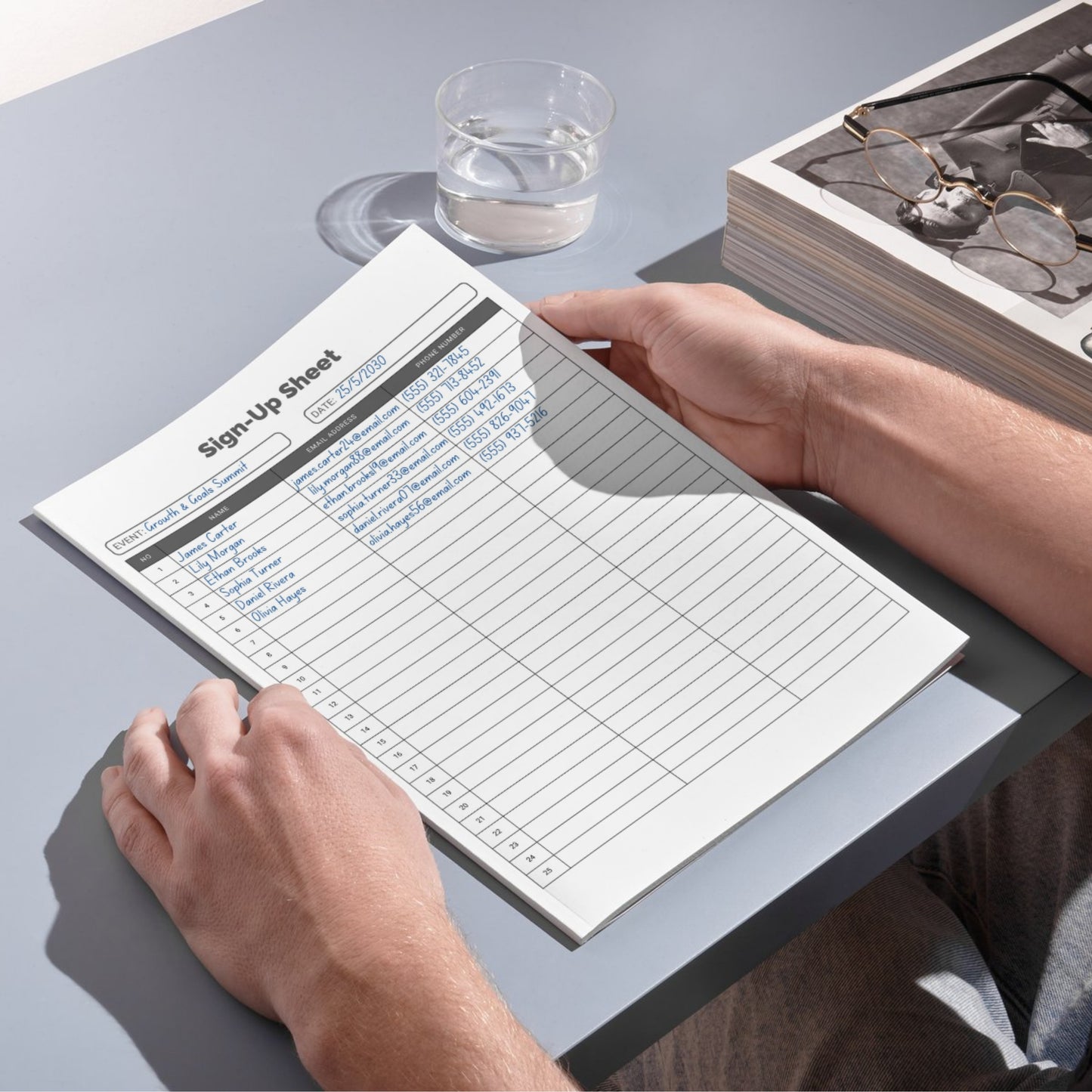 Contacts' Sign Up Sheet