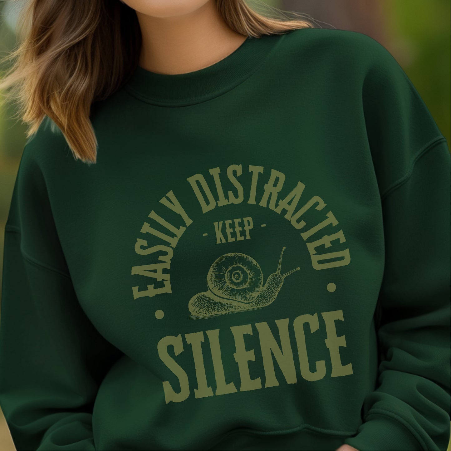 Easily Distracted Keep Silence - Snail Humor ADHD Introvert Statement Artwork